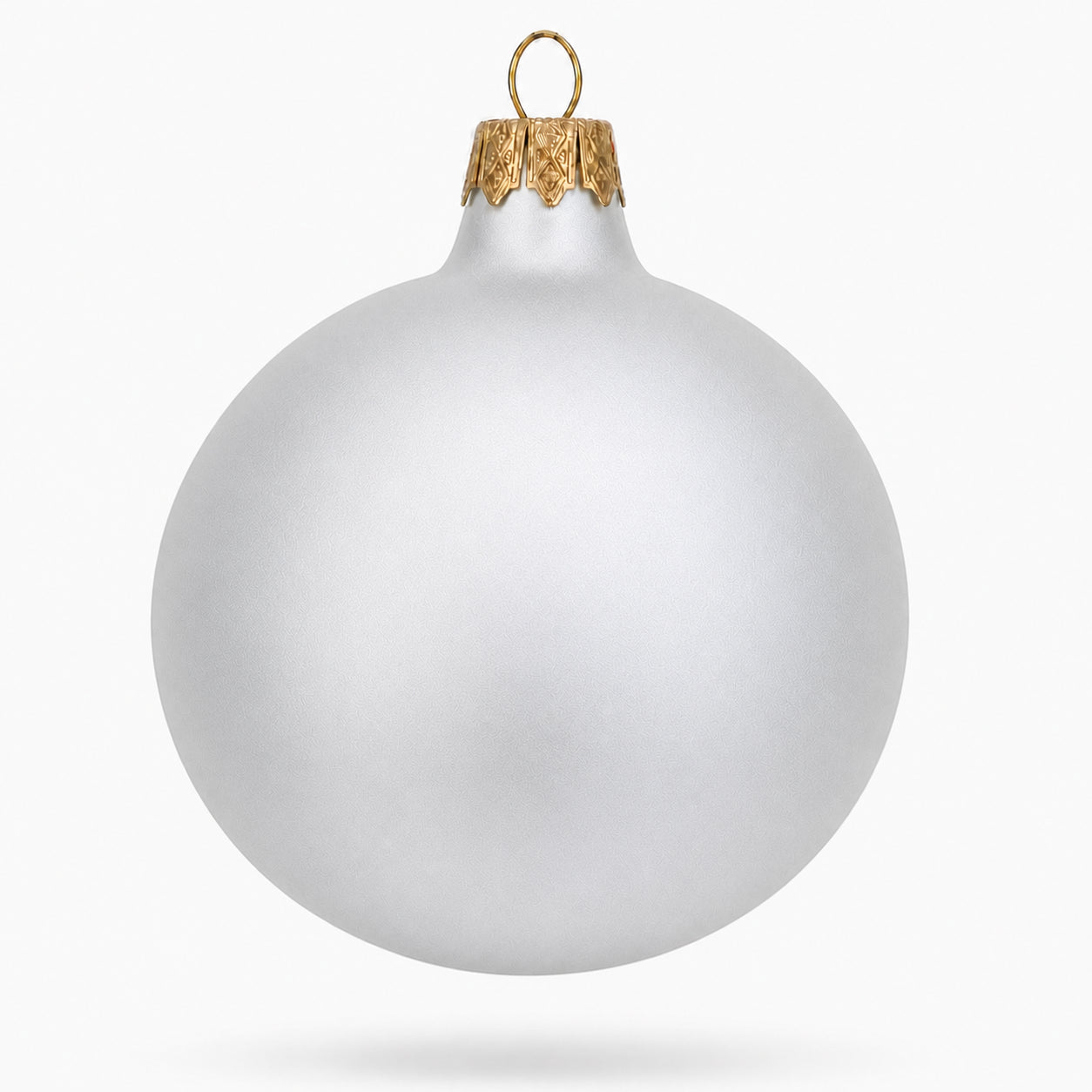 Set of 6 Matte White Glass Ball Christmas Ornaments 3.25 Inches