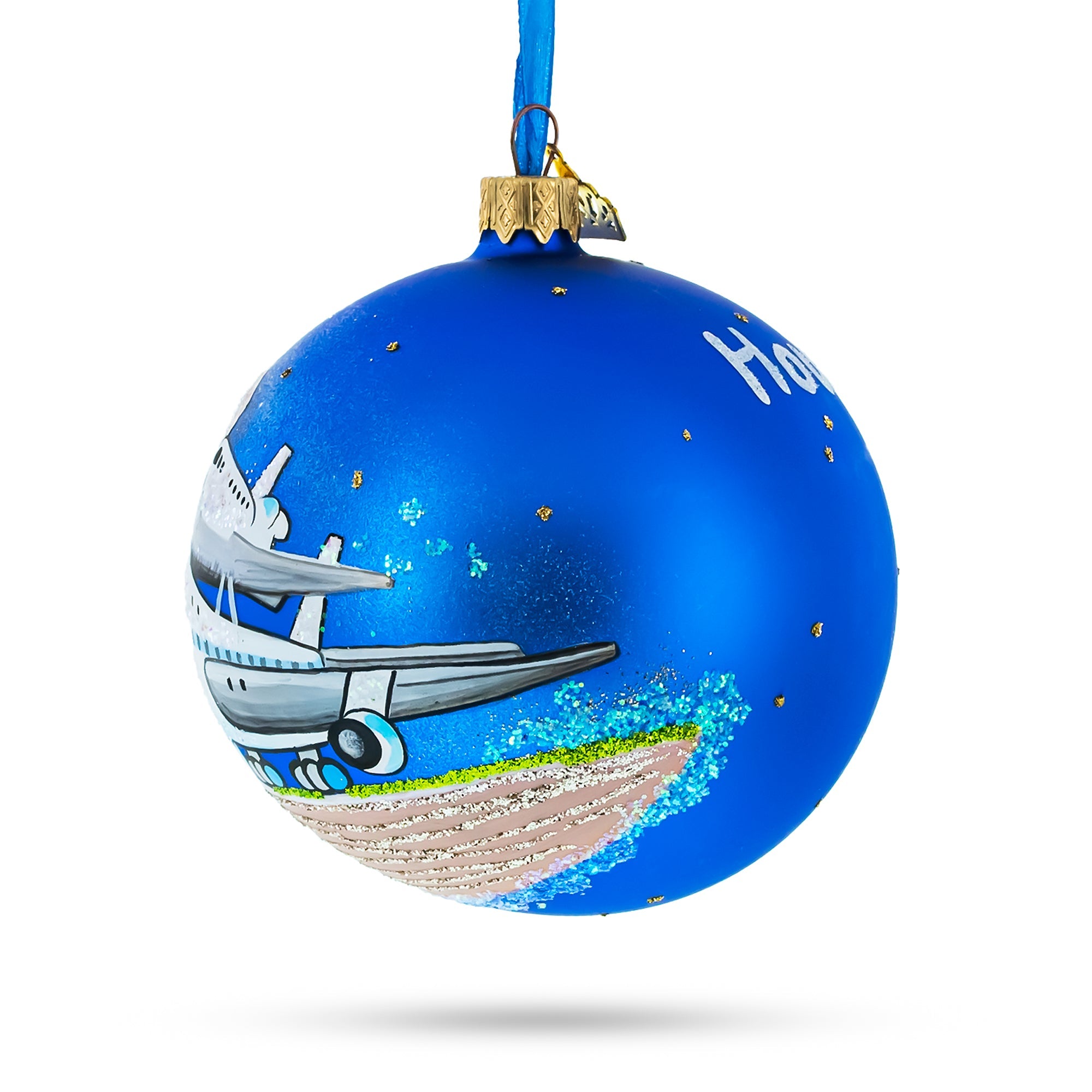 Space Center, Houston, Texas Glass Ball Christmas Ornament 4 Inches