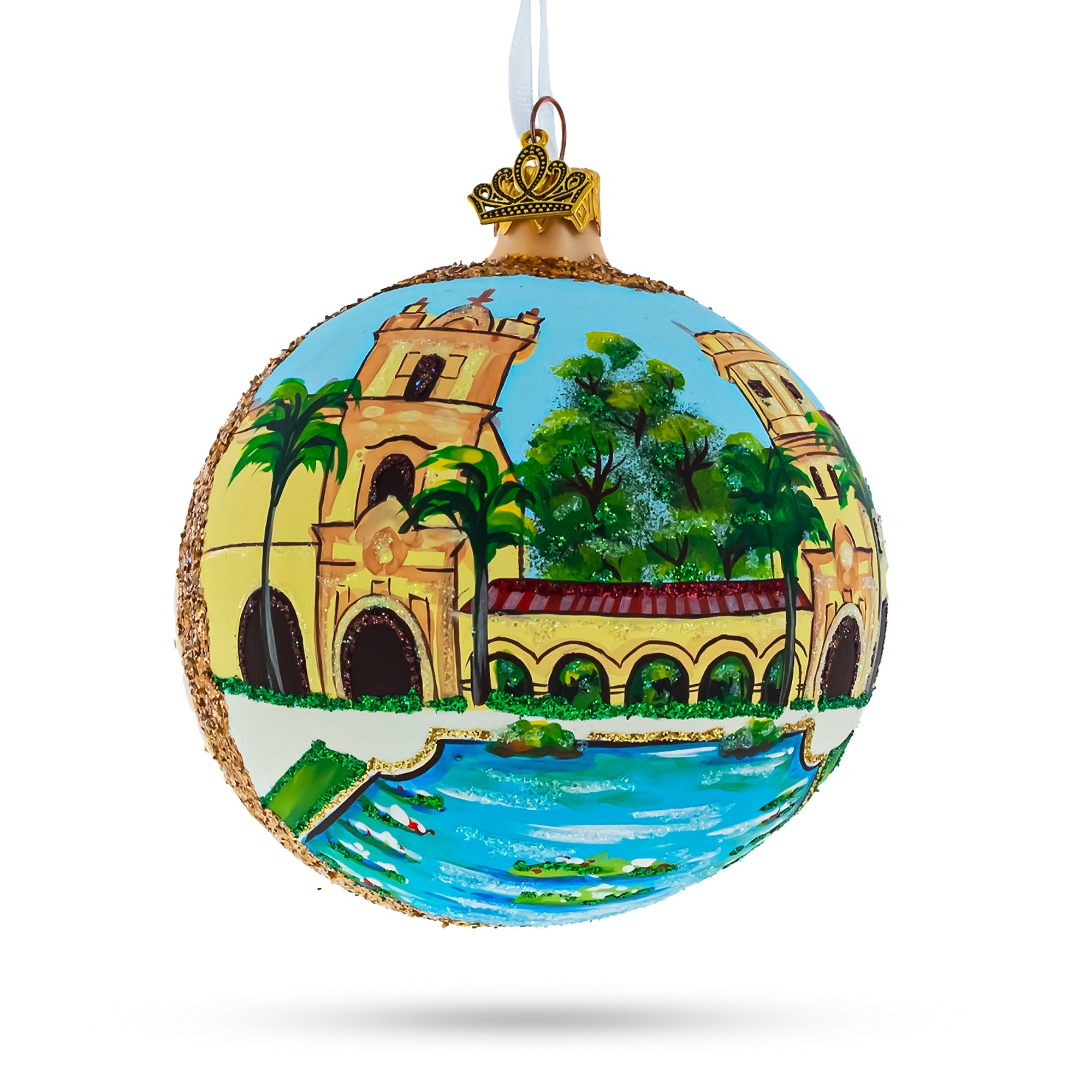 Balboa Park, San Diego, California Glass Ball Christmas Ornament 4 Inches