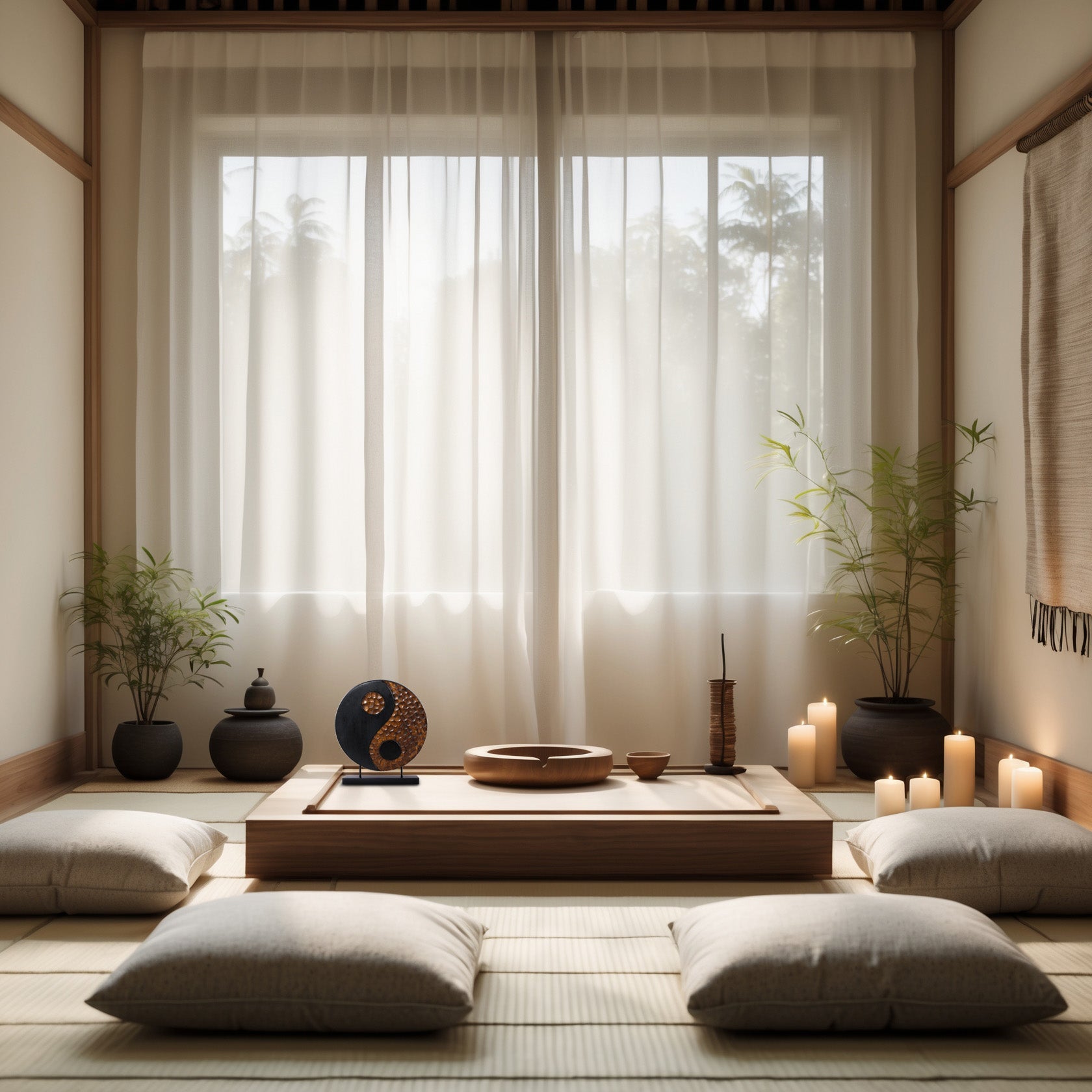 Tranquil Spirit – Hand-Carved Yin Yang Wooden Sculpture, Elegant Home and Farm House Décor