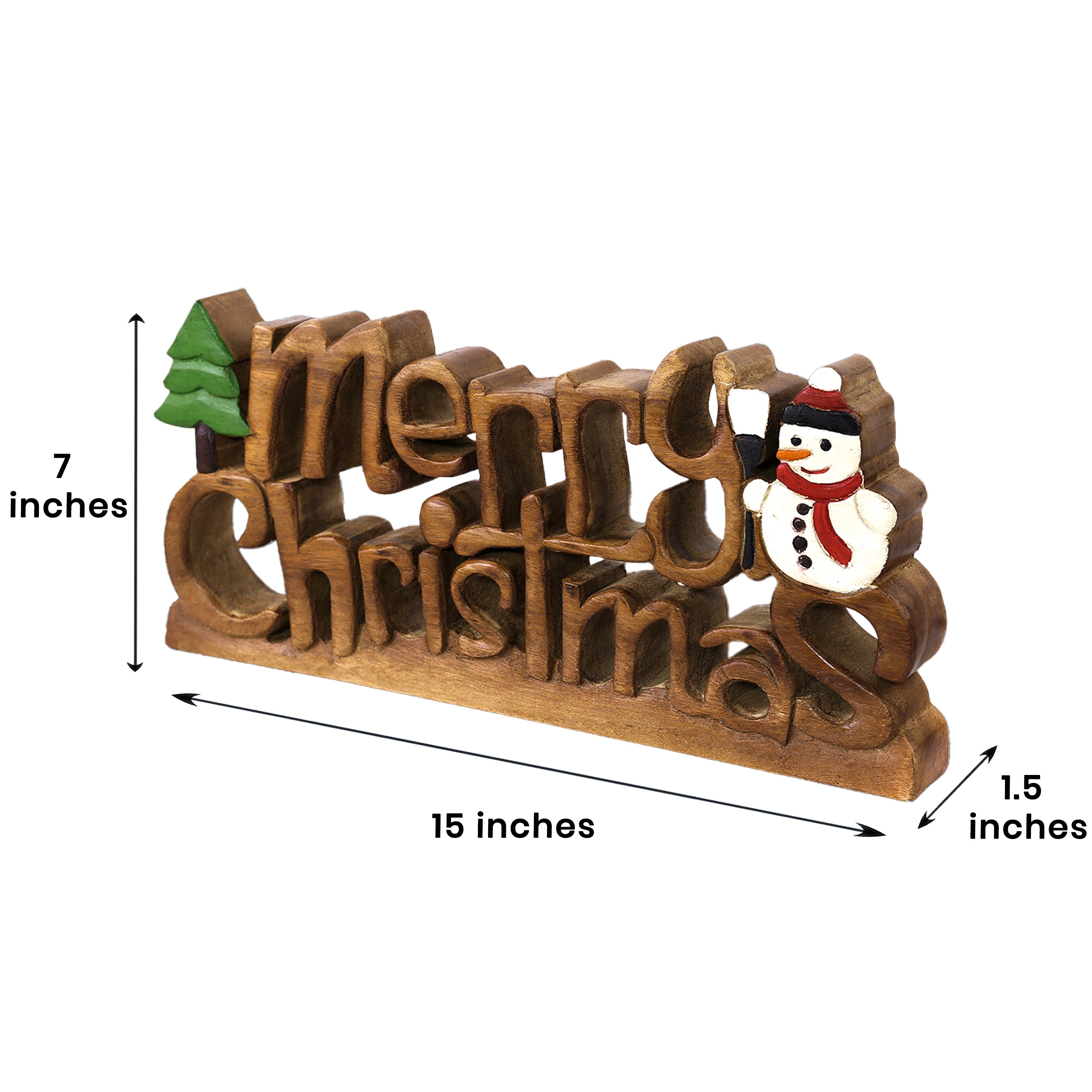 Yuletide Charm – Handmade Wooden Sculpture, Artistic Christmas Home Decor