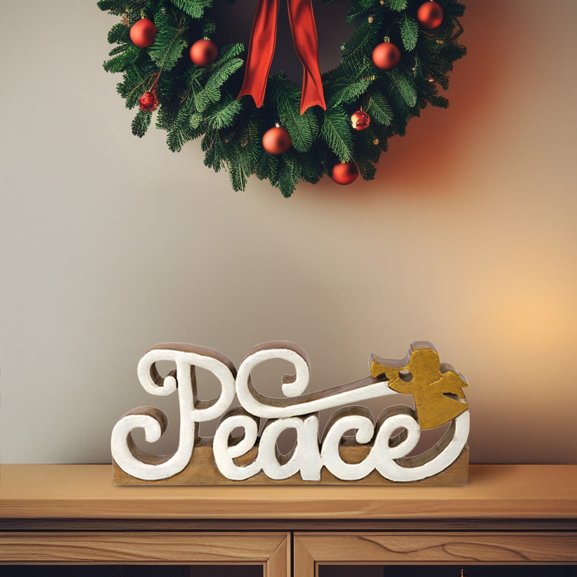 Tranquil Peace – Hand-Carved Wooden Sculpture, Symbol of Calm and Harmony