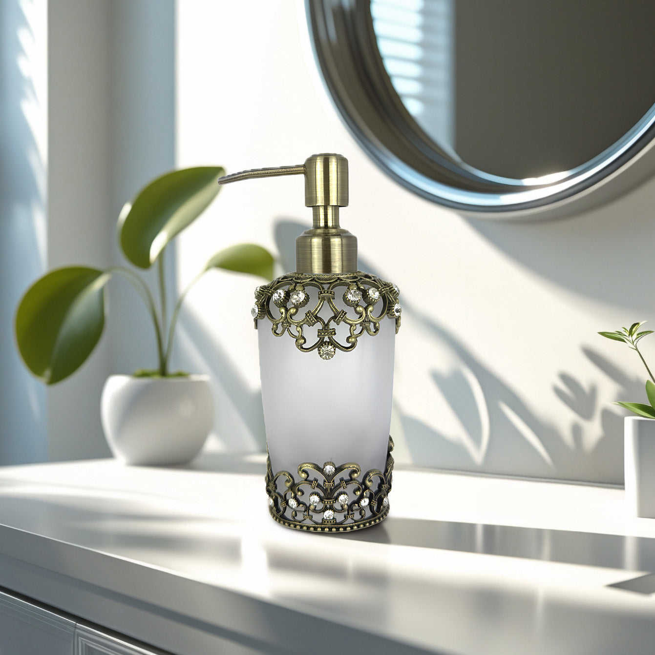 Amara Bliss – Modern Decorative Bathroom Accessory Handmade Soap Dispenser, 9 oz