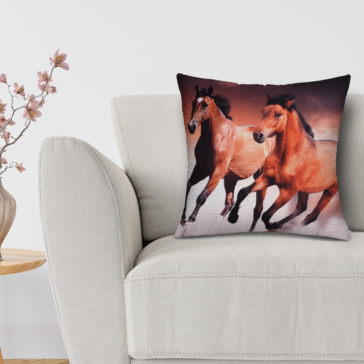 Horse Printed Design Throw Pillow Covers