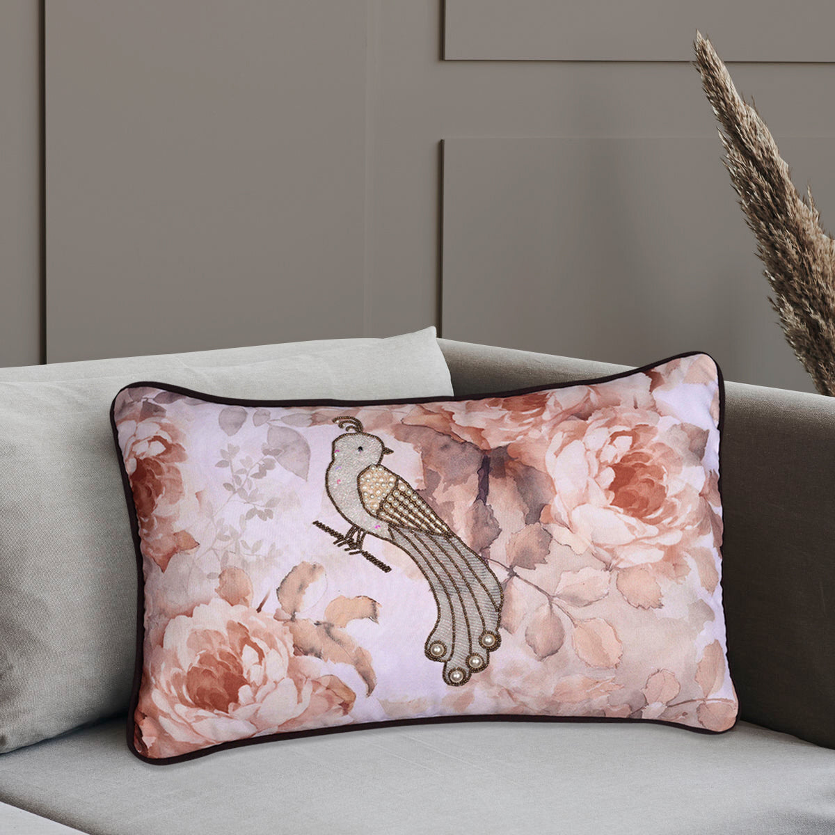 Bird Printed Design Throw Pillow Covers - Set of 4