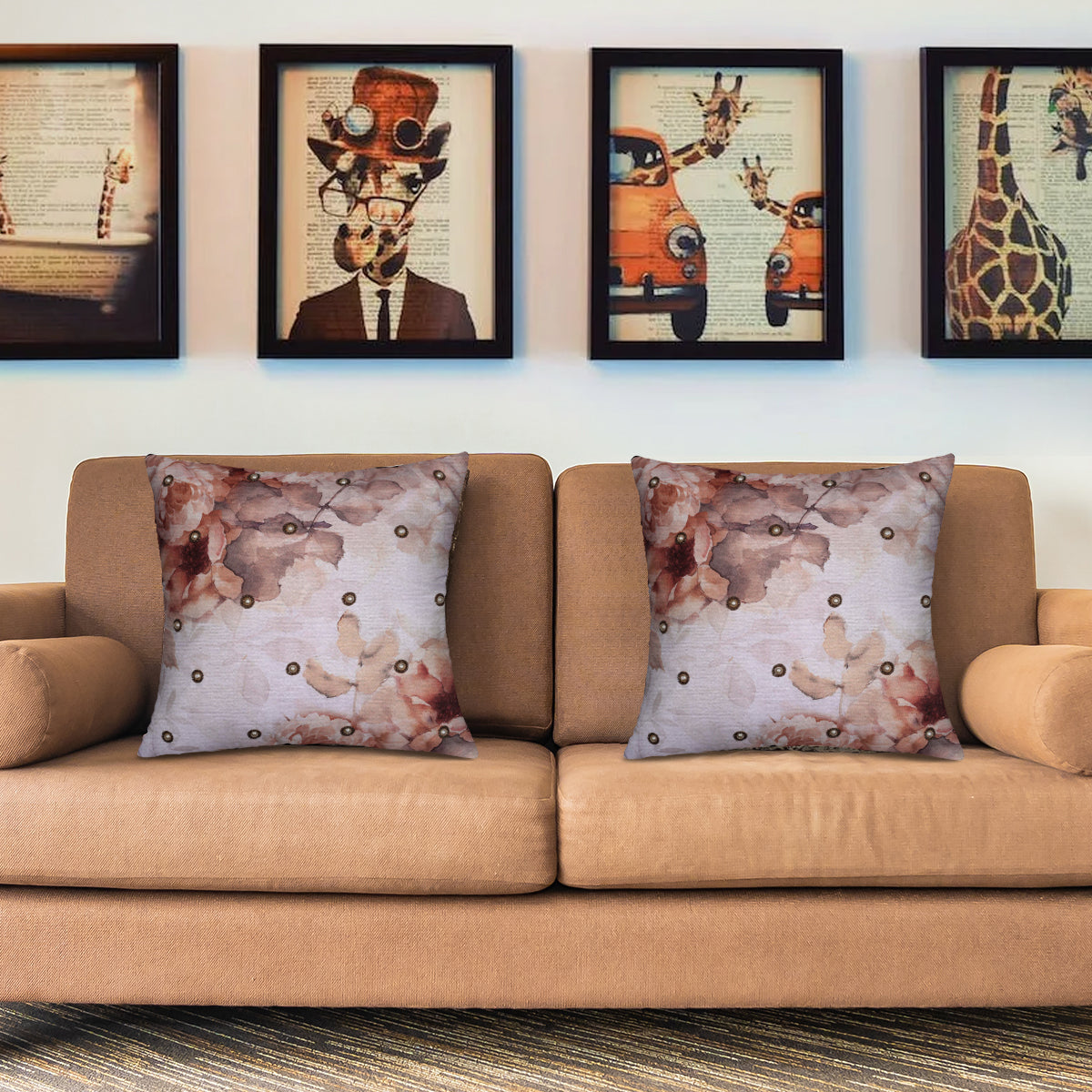 Bird Printed Design Throw Pillow Covers - Set of 4