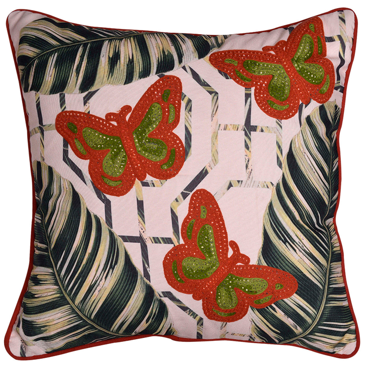 Butterfly Printed Throw Pillow Cover - Set of 4