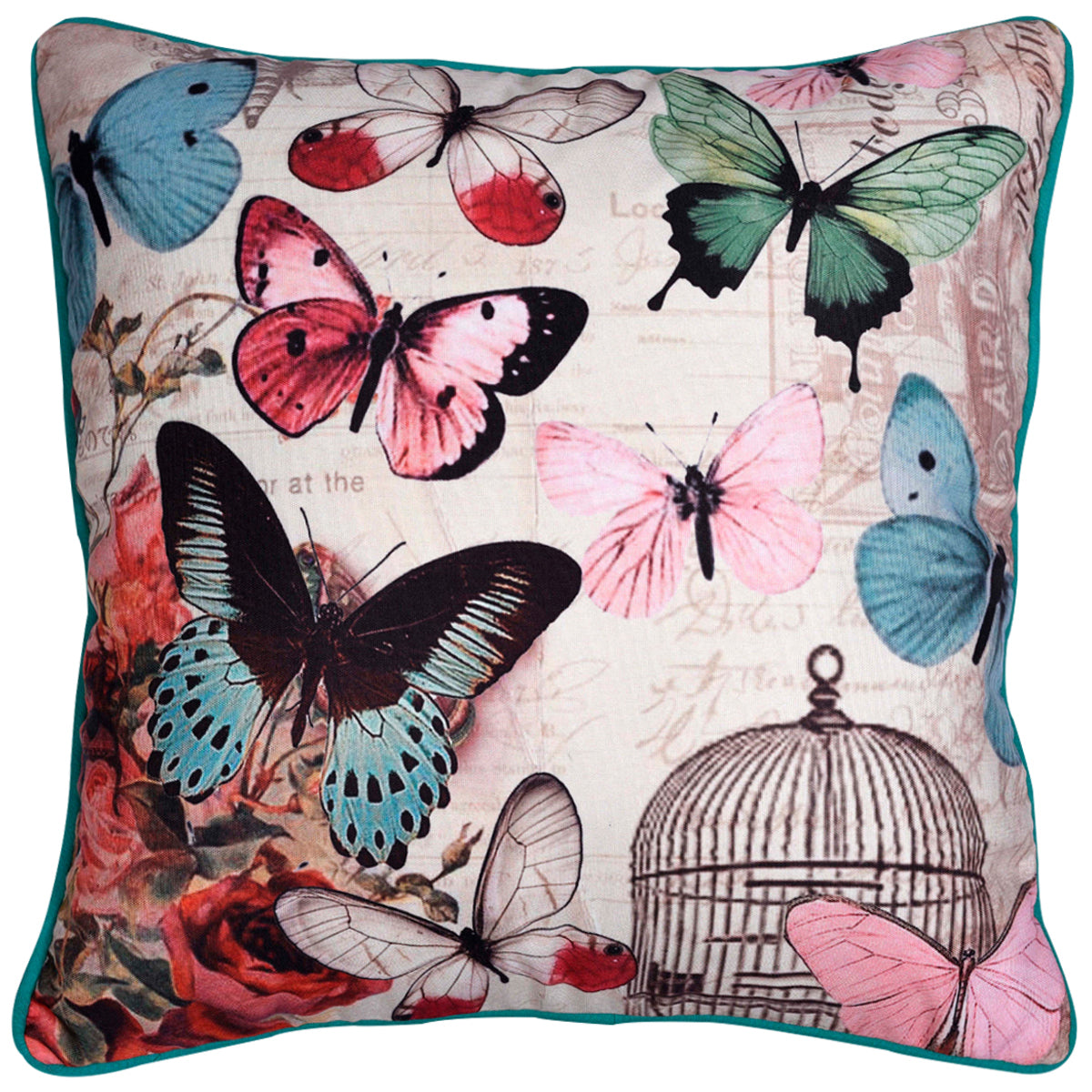 Butterfly Printed Throw Pillow Cover - Set of 4