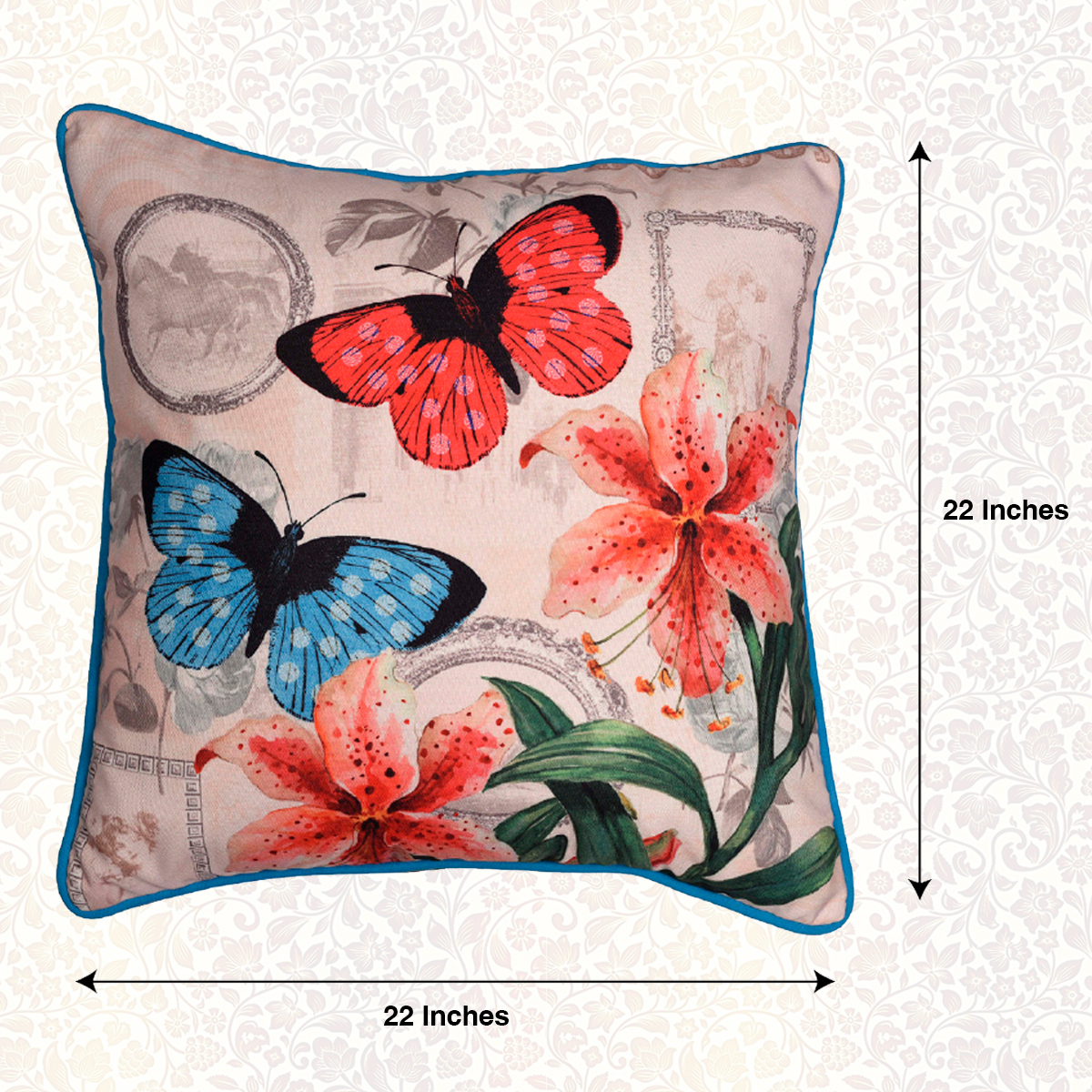 Butterfly Printed Throw Pillow Cover - Set of 4