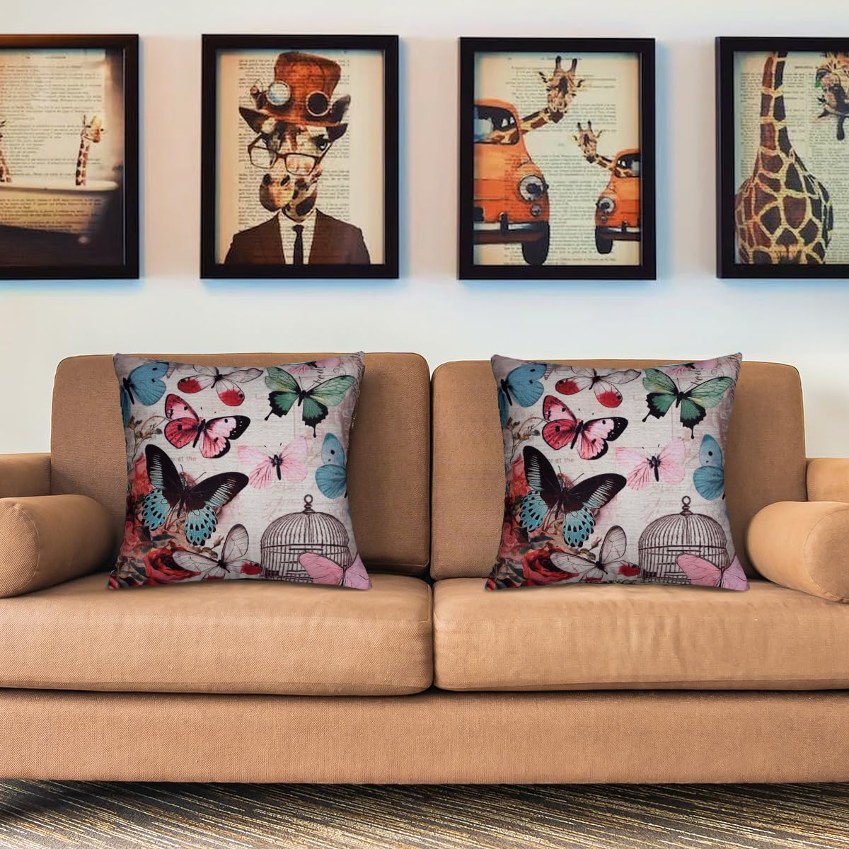 Butterfly Printed Design Throw Pillow Covers