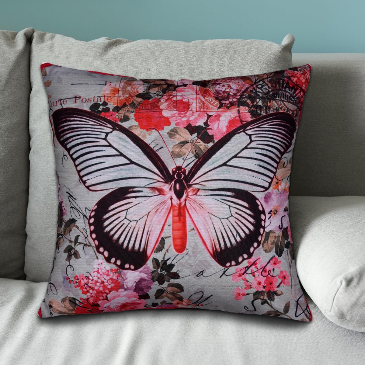 Butterfly Printed Design Throw Pillow Covers