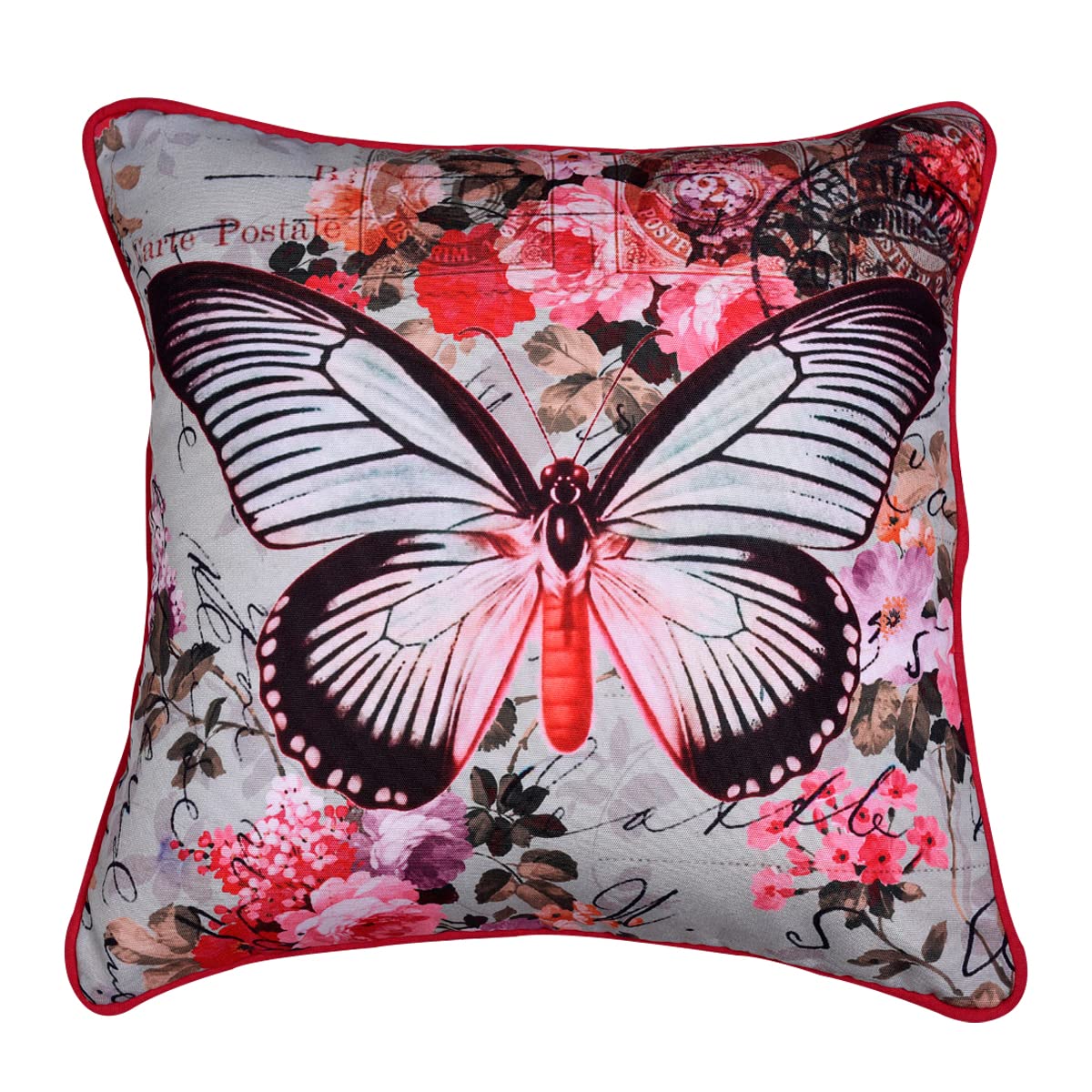 Butterfly Throw Pillow - 18x18 Inch Decorative Pillow Covers With Zipper Closure