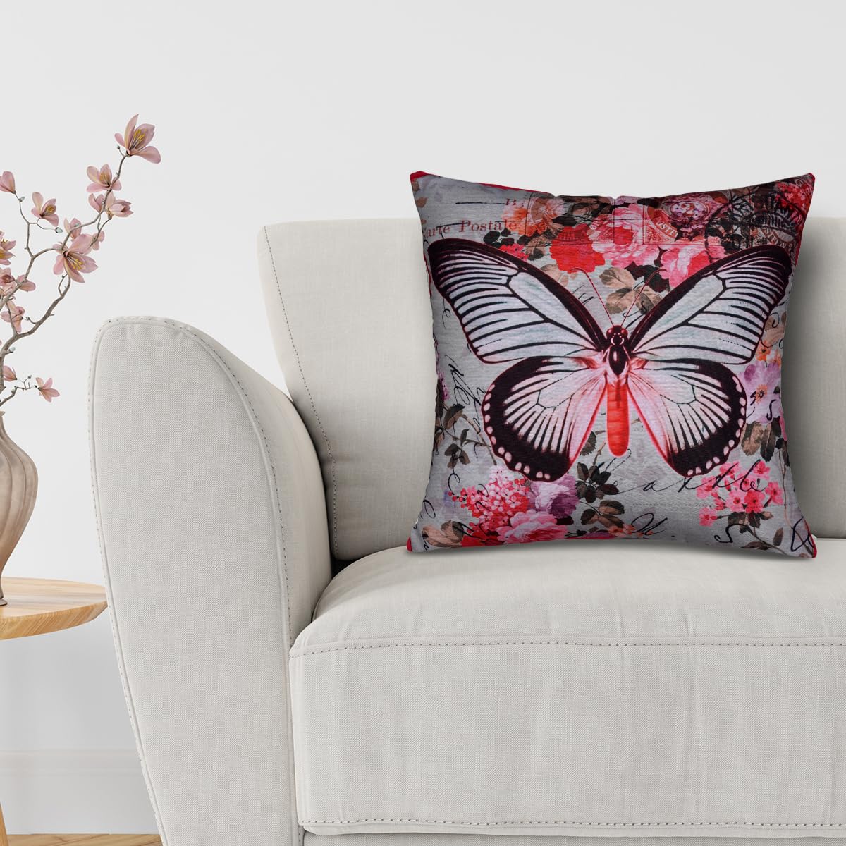 Butterfly Printed Design Throw Pillow Covers
