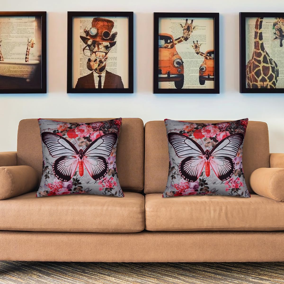 Butterfly Printed Design Throw Pillow Covers