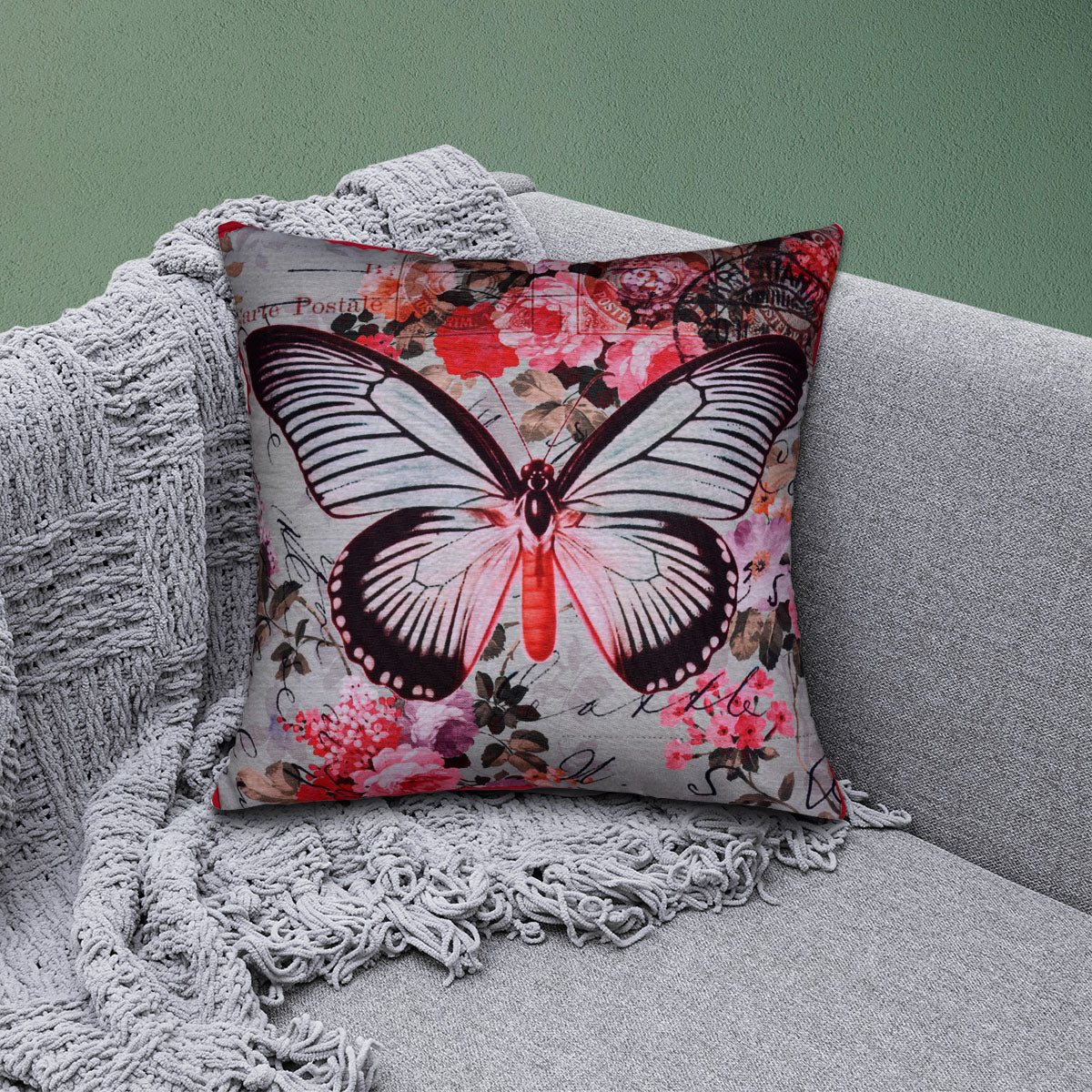 Butterfly Printed Design Throw Pillow Covers