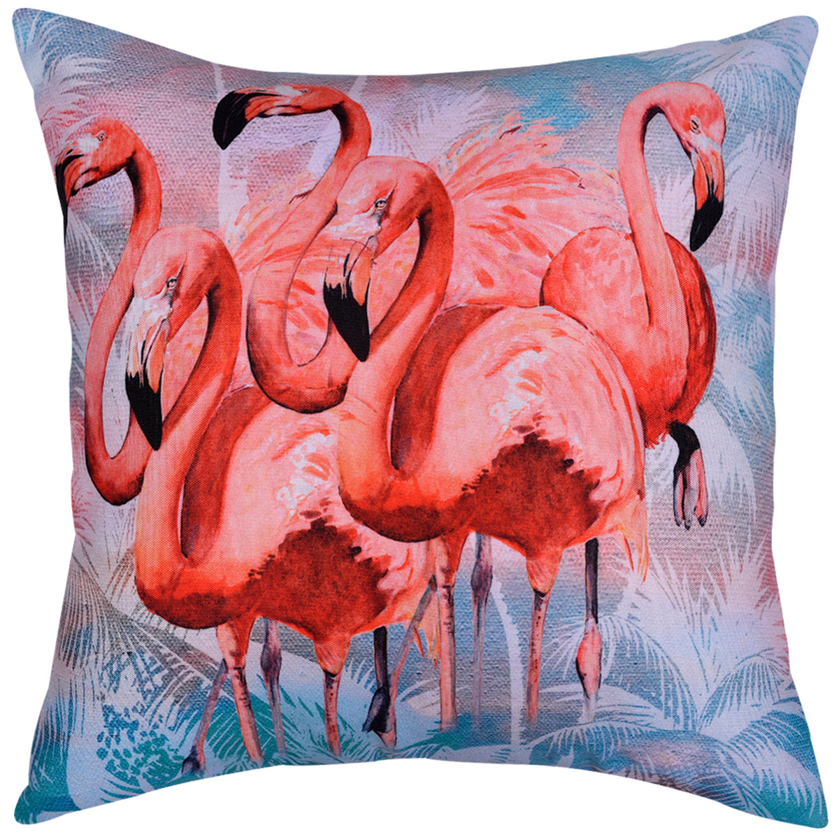 Flamingo Printed Throw Pillow Cover - Set of 4, 18 x 18 Inches