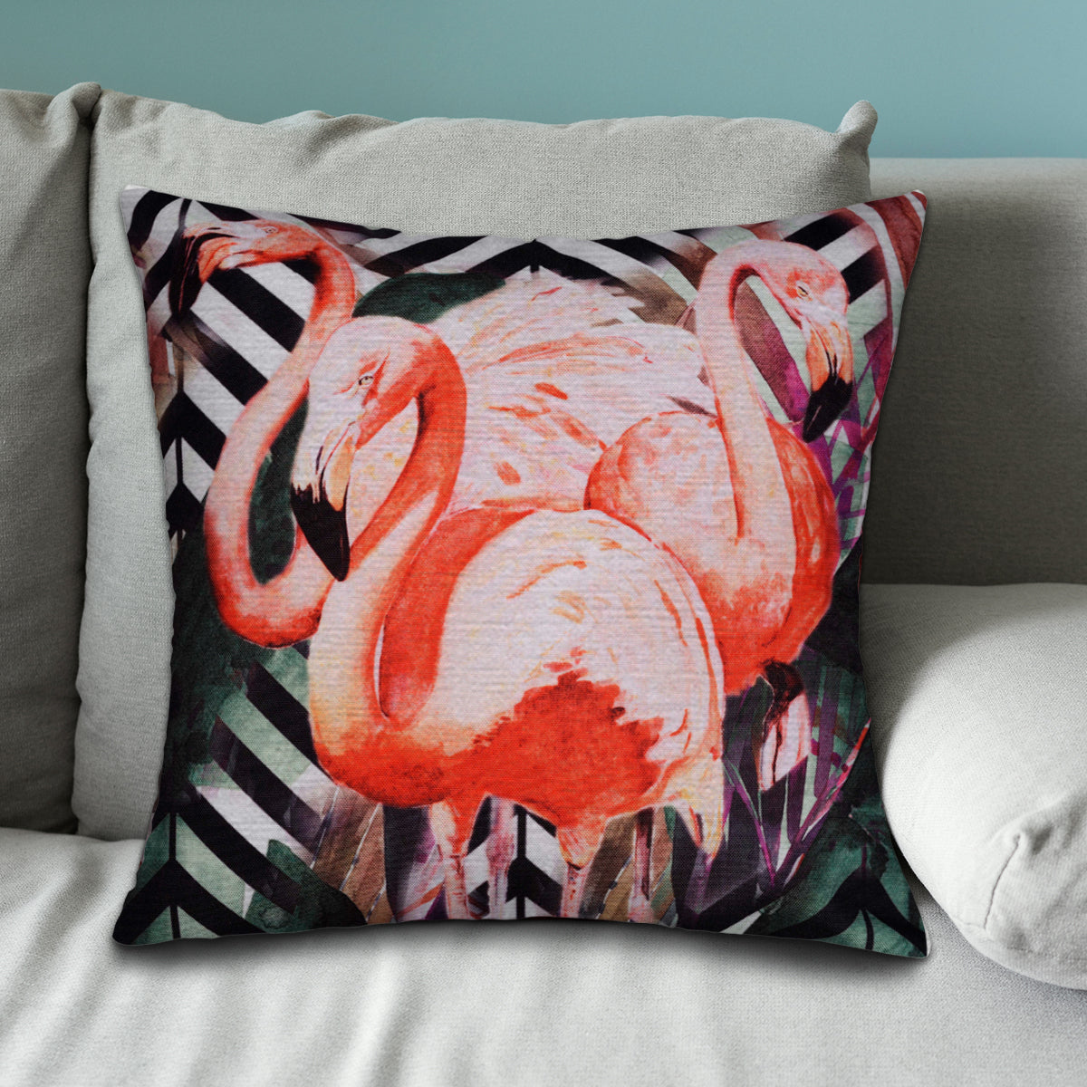 Flamingo Printed Design Throw Pillow Covers
