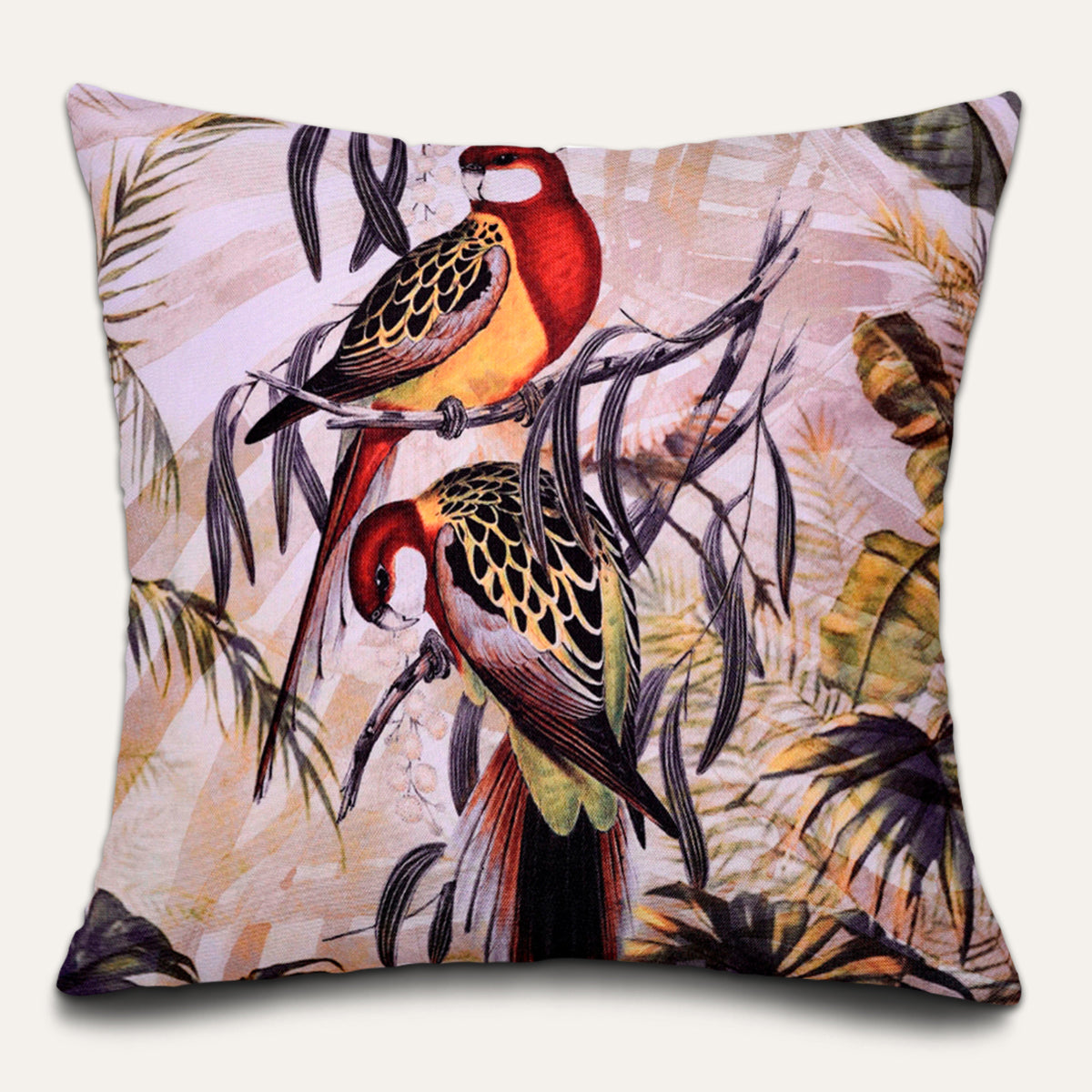 Birds Printed Design Throw Pillow Covers - Set of 4