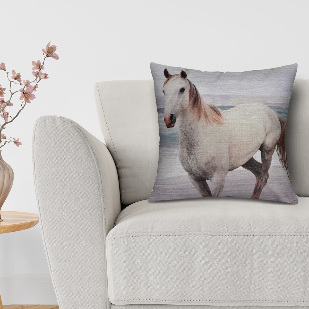 Horse Printed Design Throw Pillow Covers