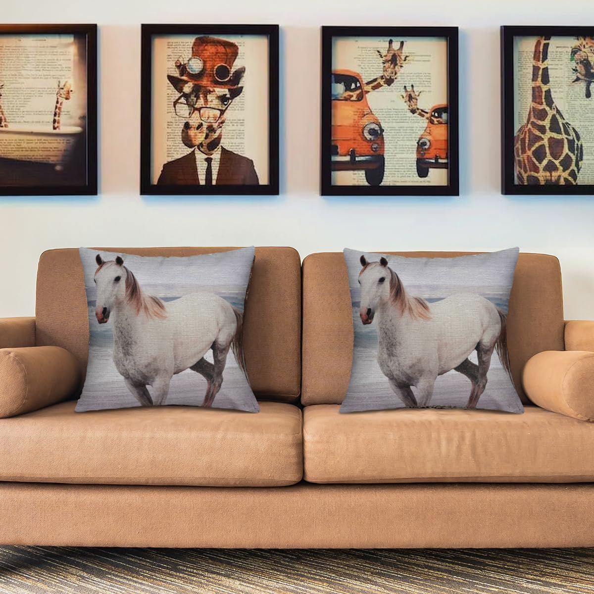 Horse Printed Design Throw Pillow Covers