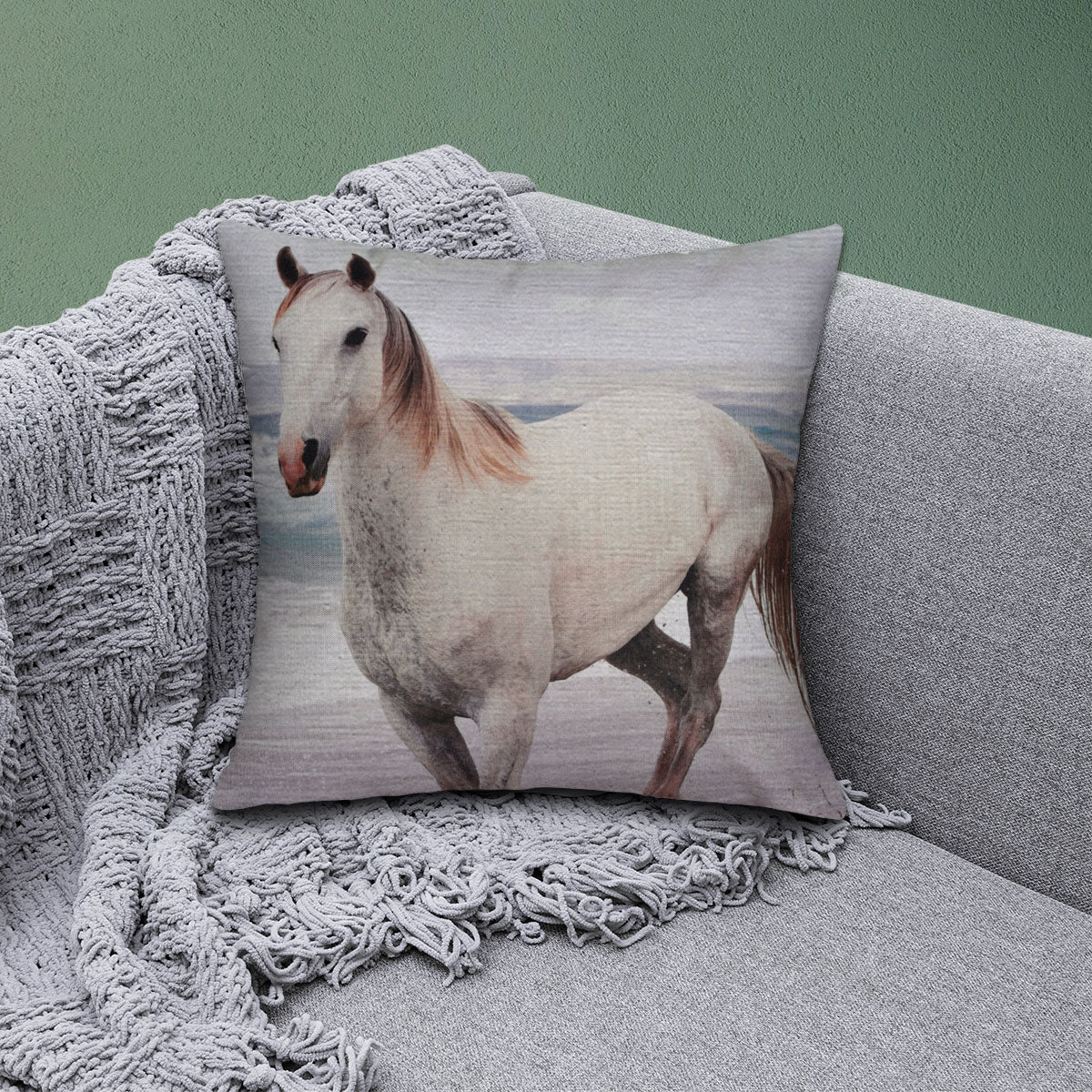 Horse Printed Design Throw Pillow Covers