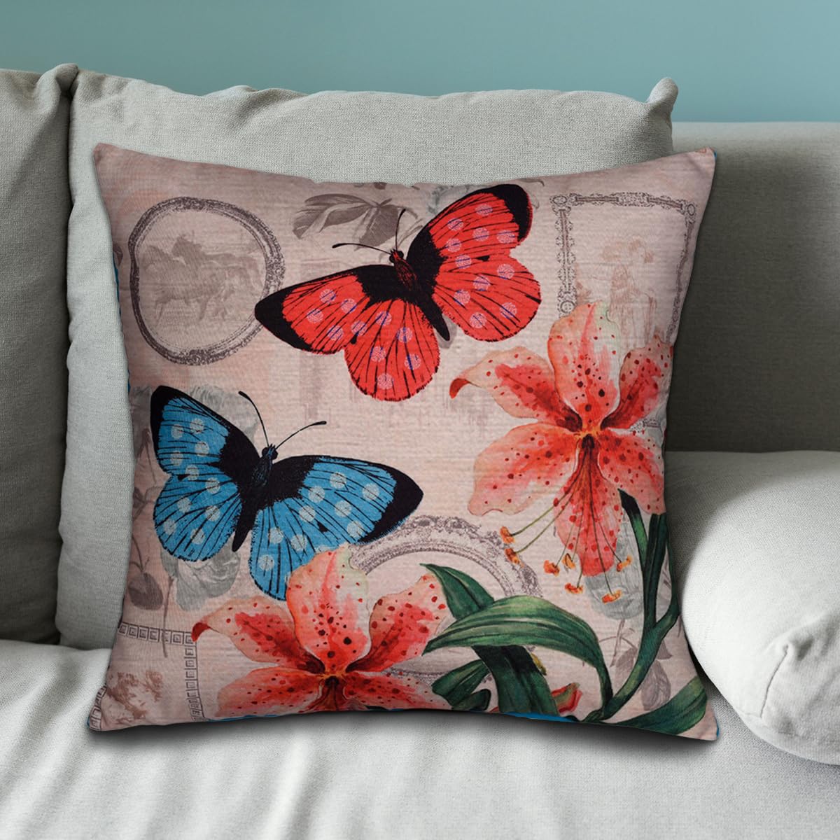 Butterflies Printed Design Throw Pillow Covers