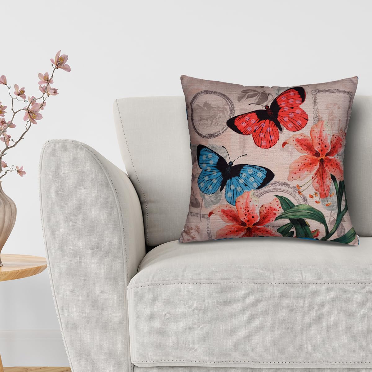 Butterflies Printed Design Throw Pillow Covers