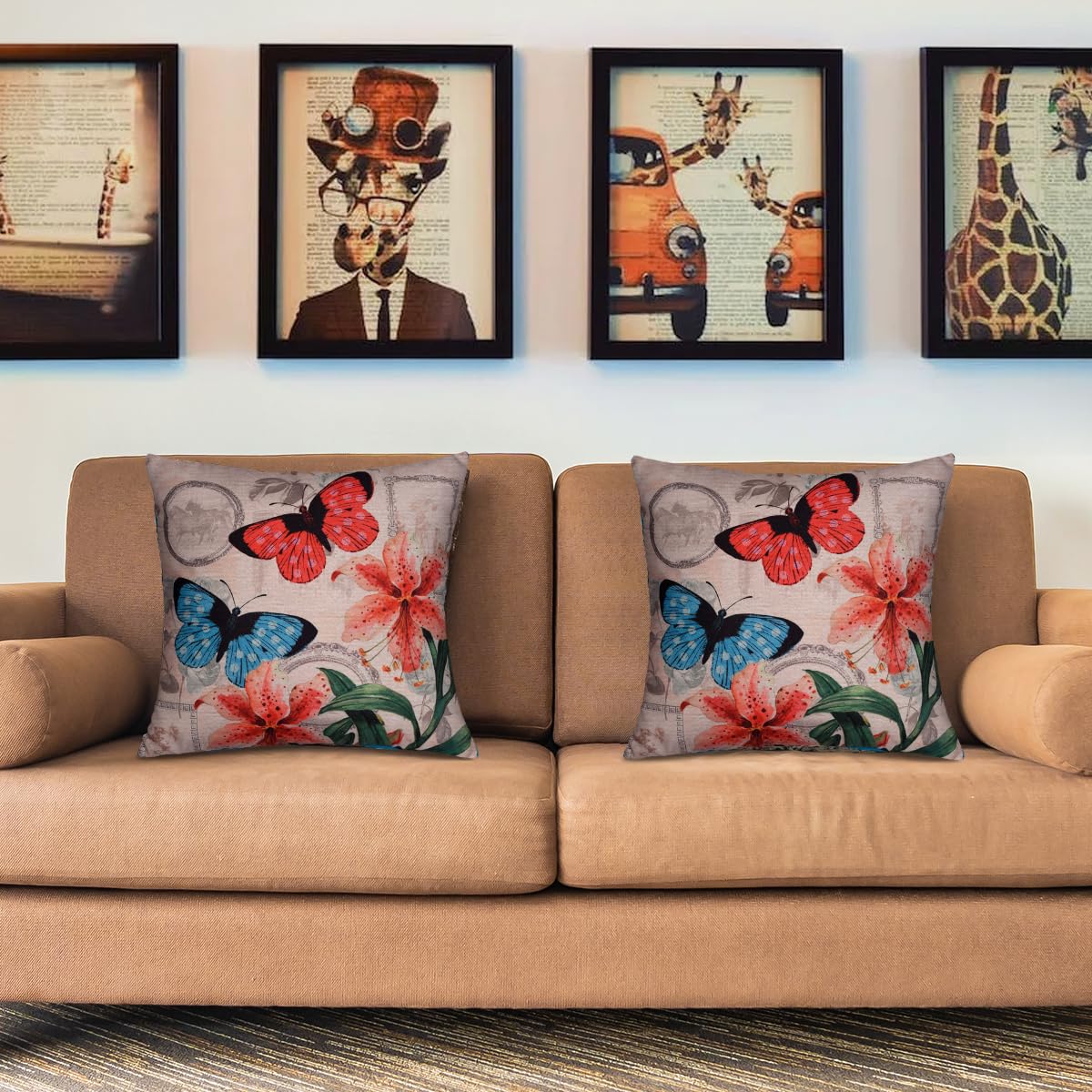 Butterflies Printed Design Throw Pillow Covers
