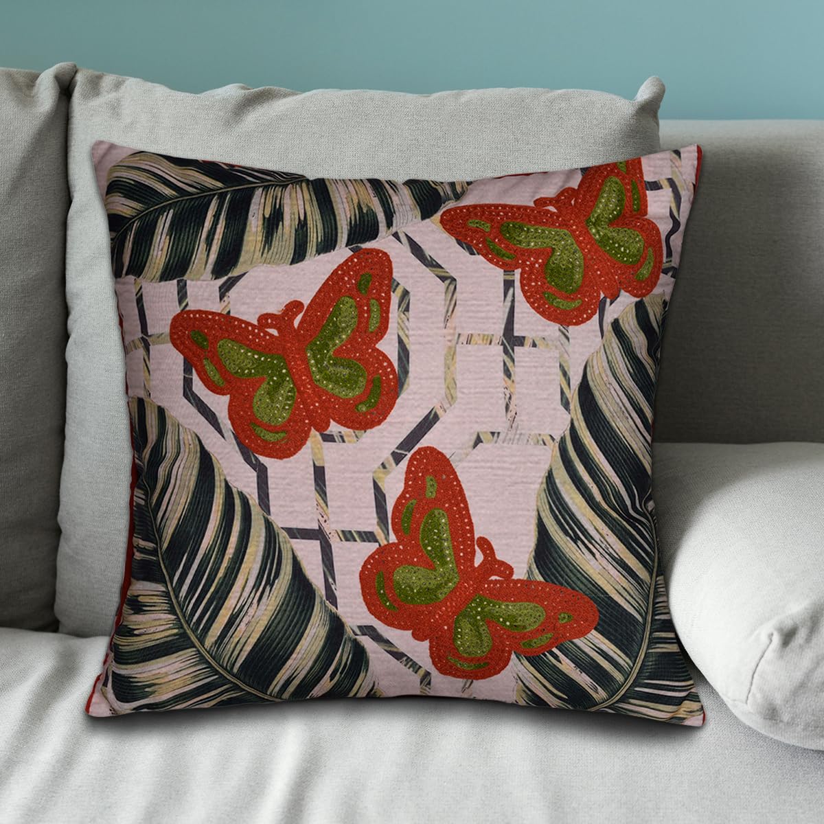 Butterfly Printed Design Throw Pillow Covers