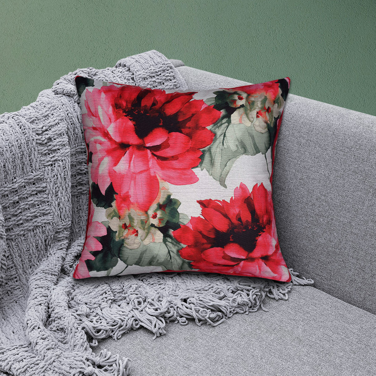Floral Printed Design Throw Pillow Covers