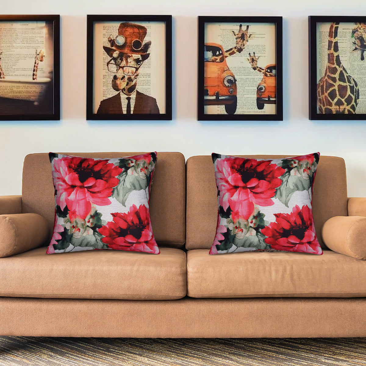 Floral Printed Design Throw Pillow Covers