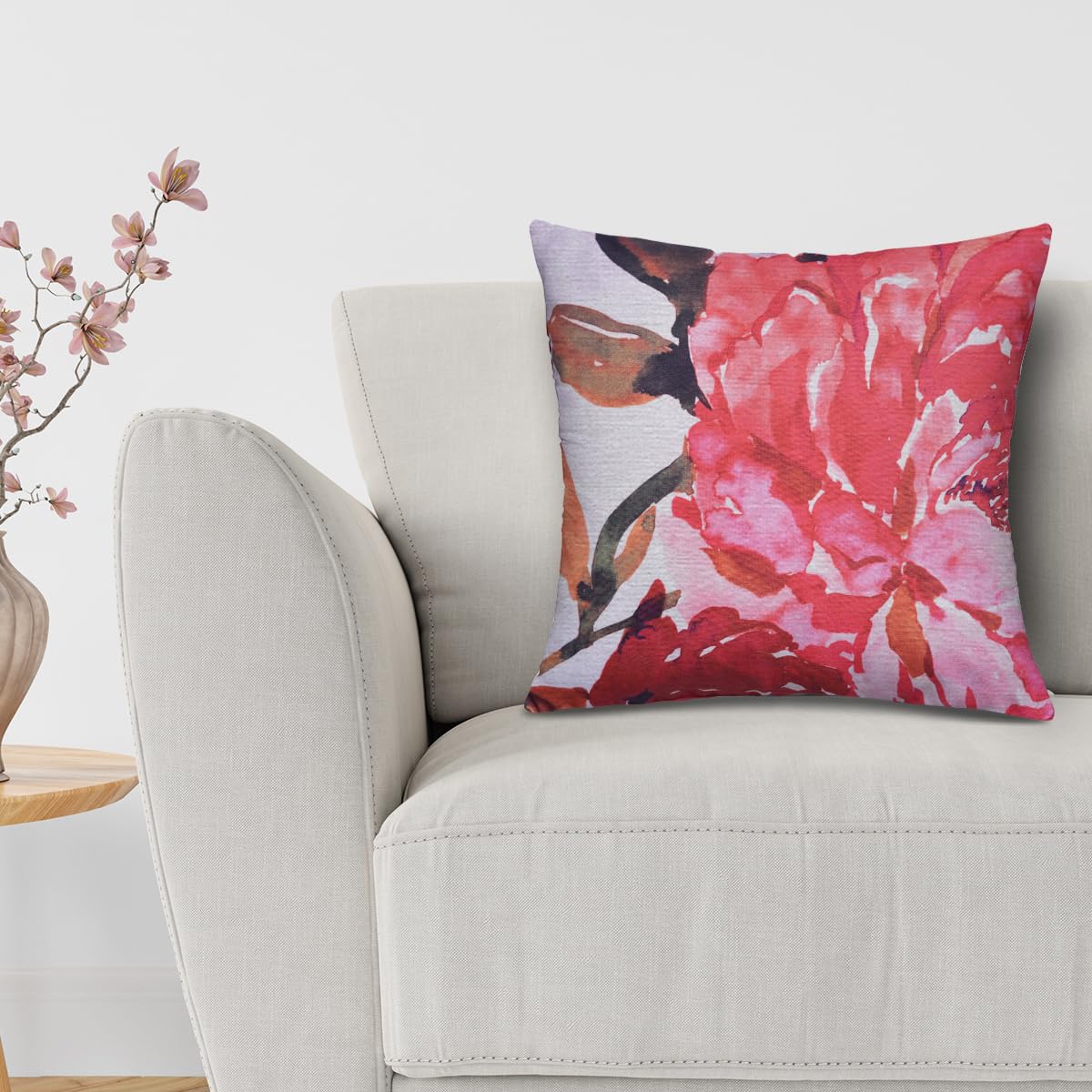Floral Printed Design Throw Pillow Covers