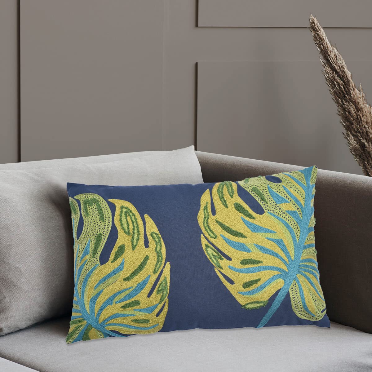 Leaf Printed Design Throw Pillow Covers