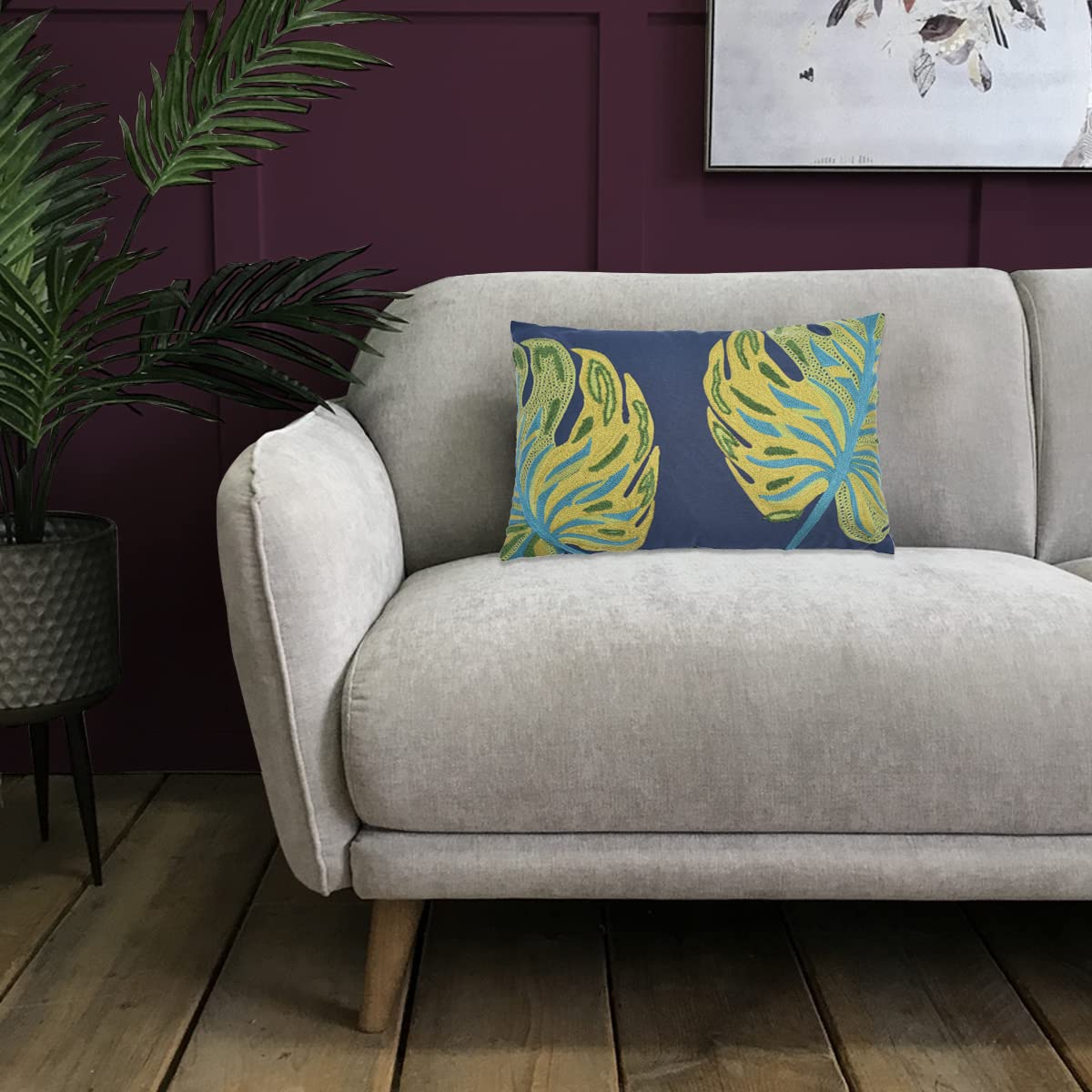 Leaf Printed Design Throw Pillow Covers