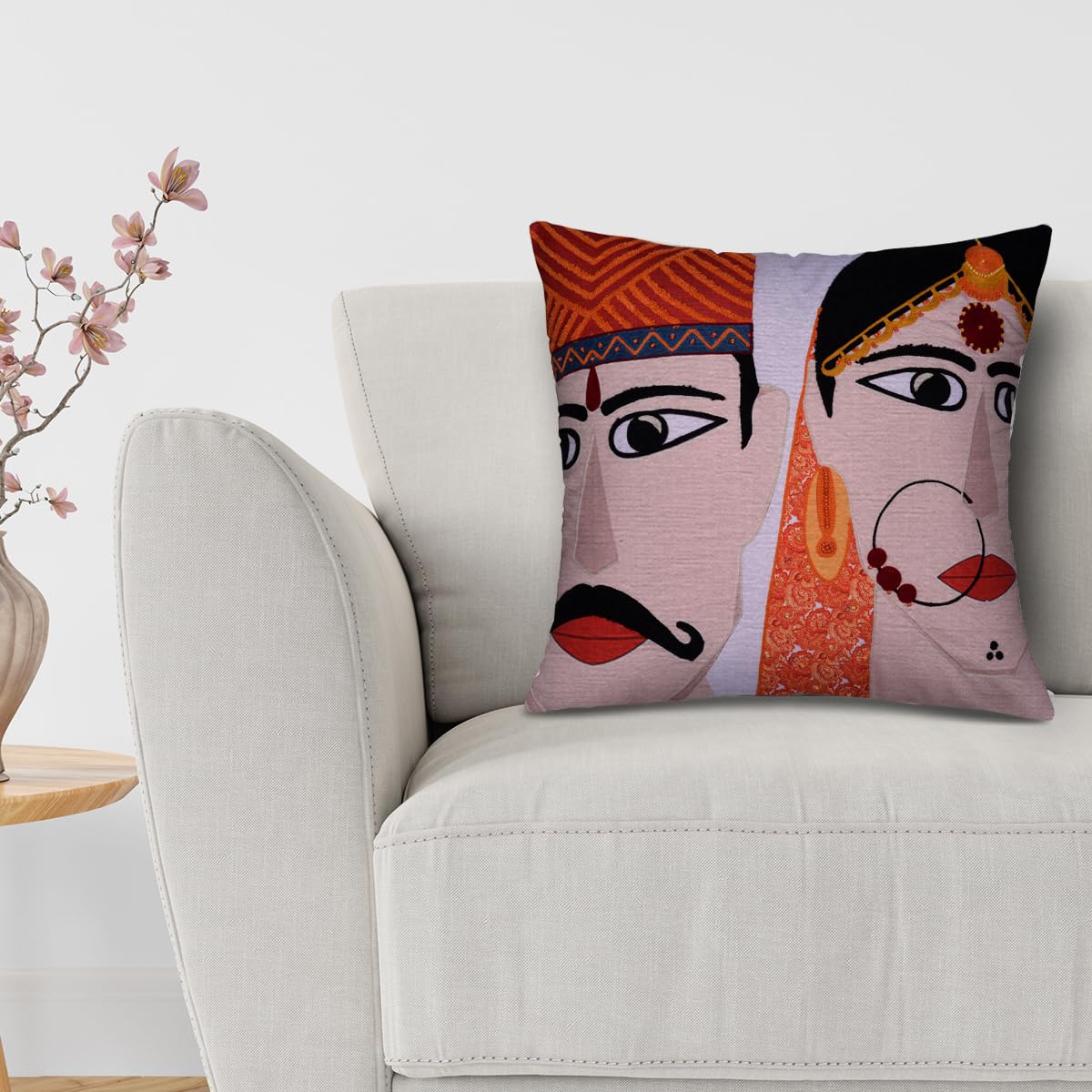 Man and Woman Printed Design Throw Pillow Covers