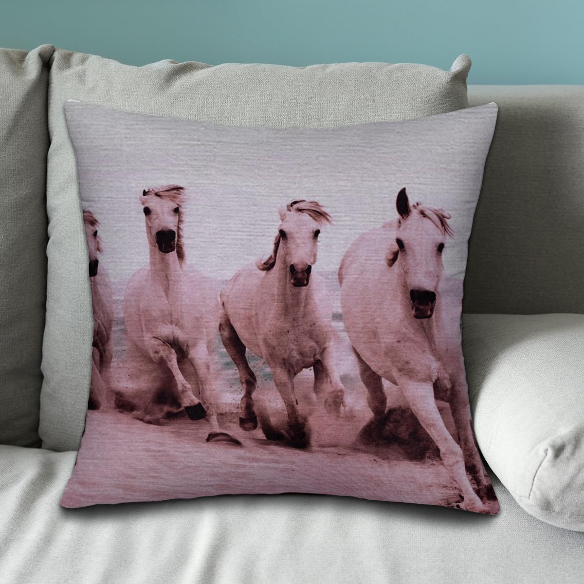 Horse Printed Design Throw Pillow Covers