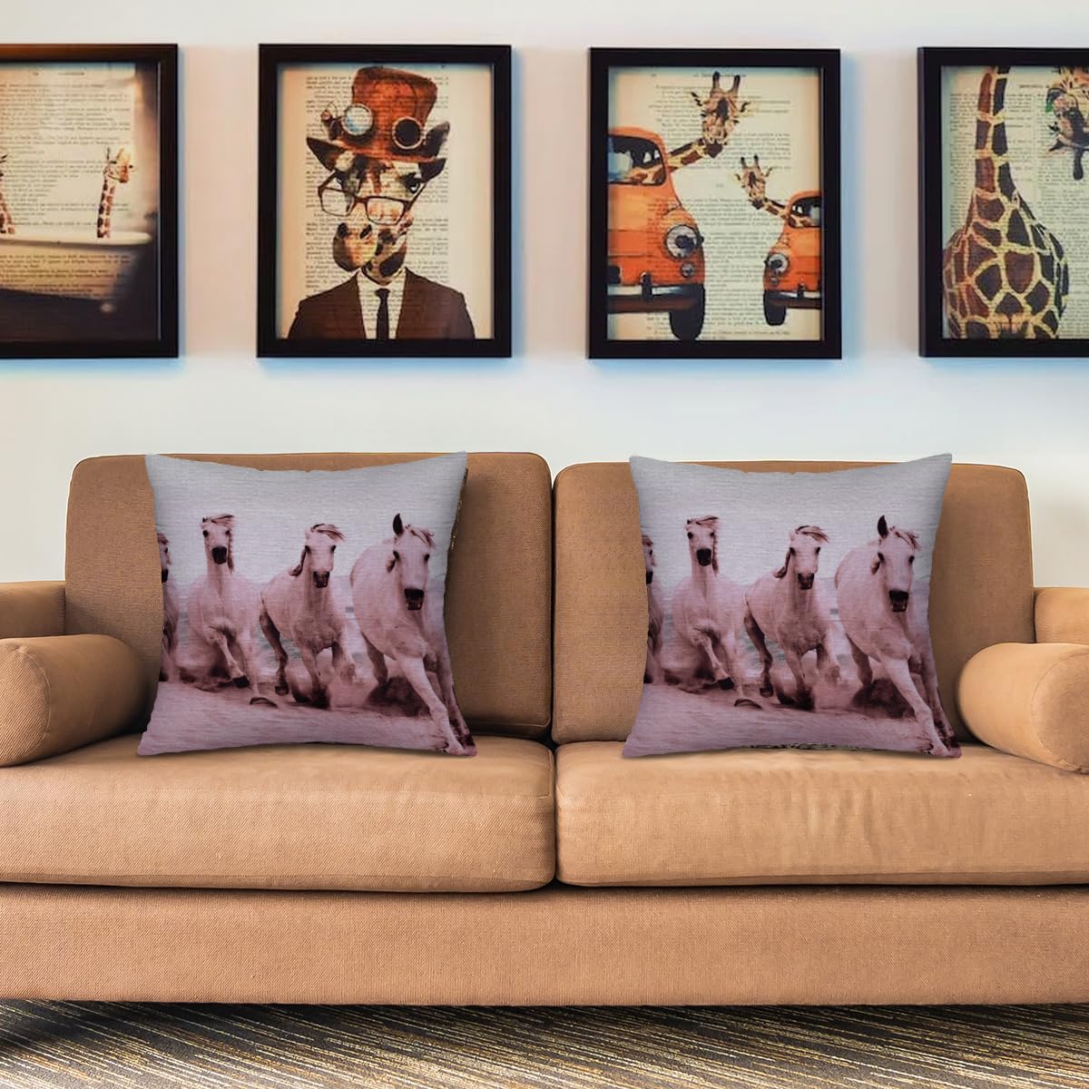 Horse Printed Design Throw Pillow Covers