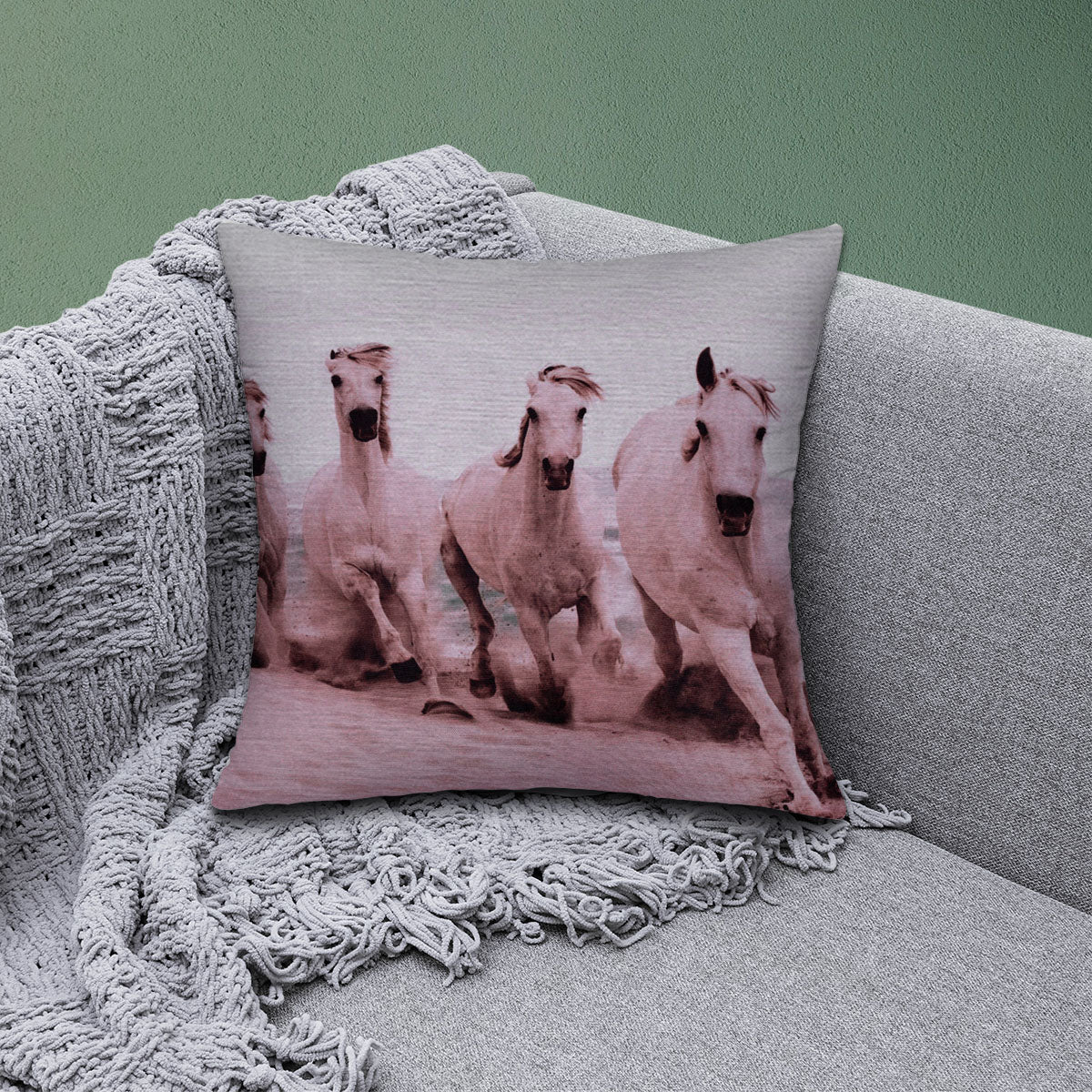 Horse Printed Design Throw Pillow Covers
