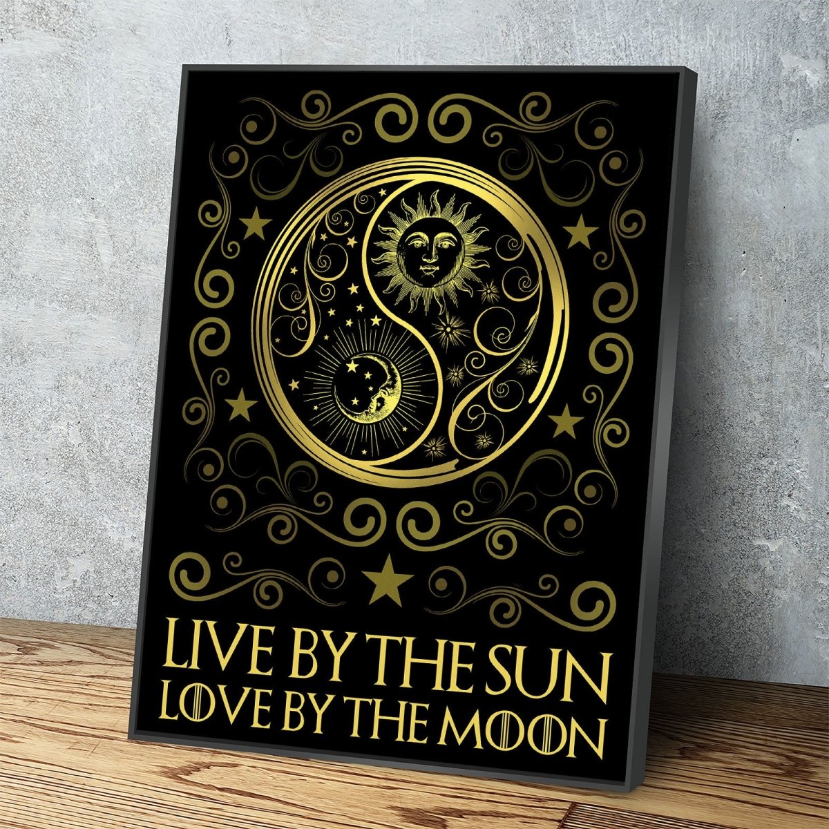 Live By The Sun Love By The Moon Canvas Wall Art, Motivational Quote