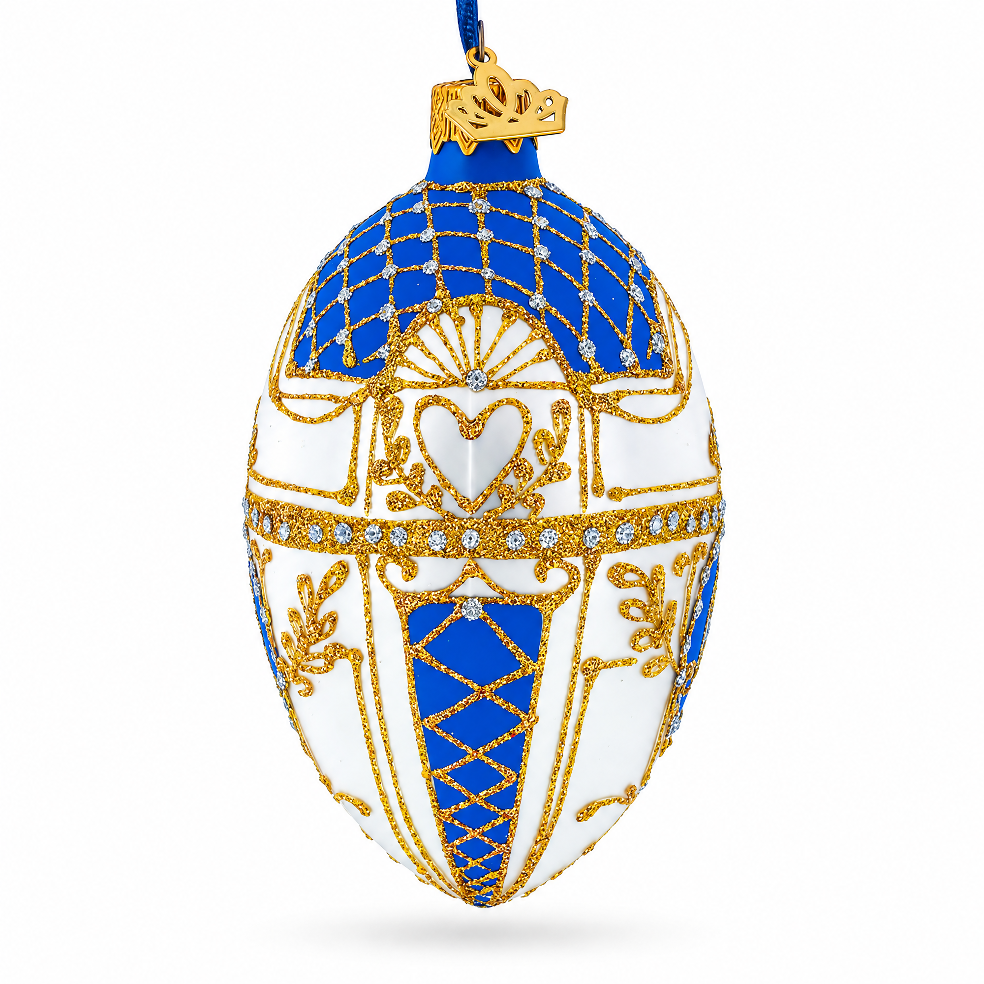 1903 Royal Danish Glass Egg Ornament 4 Inches