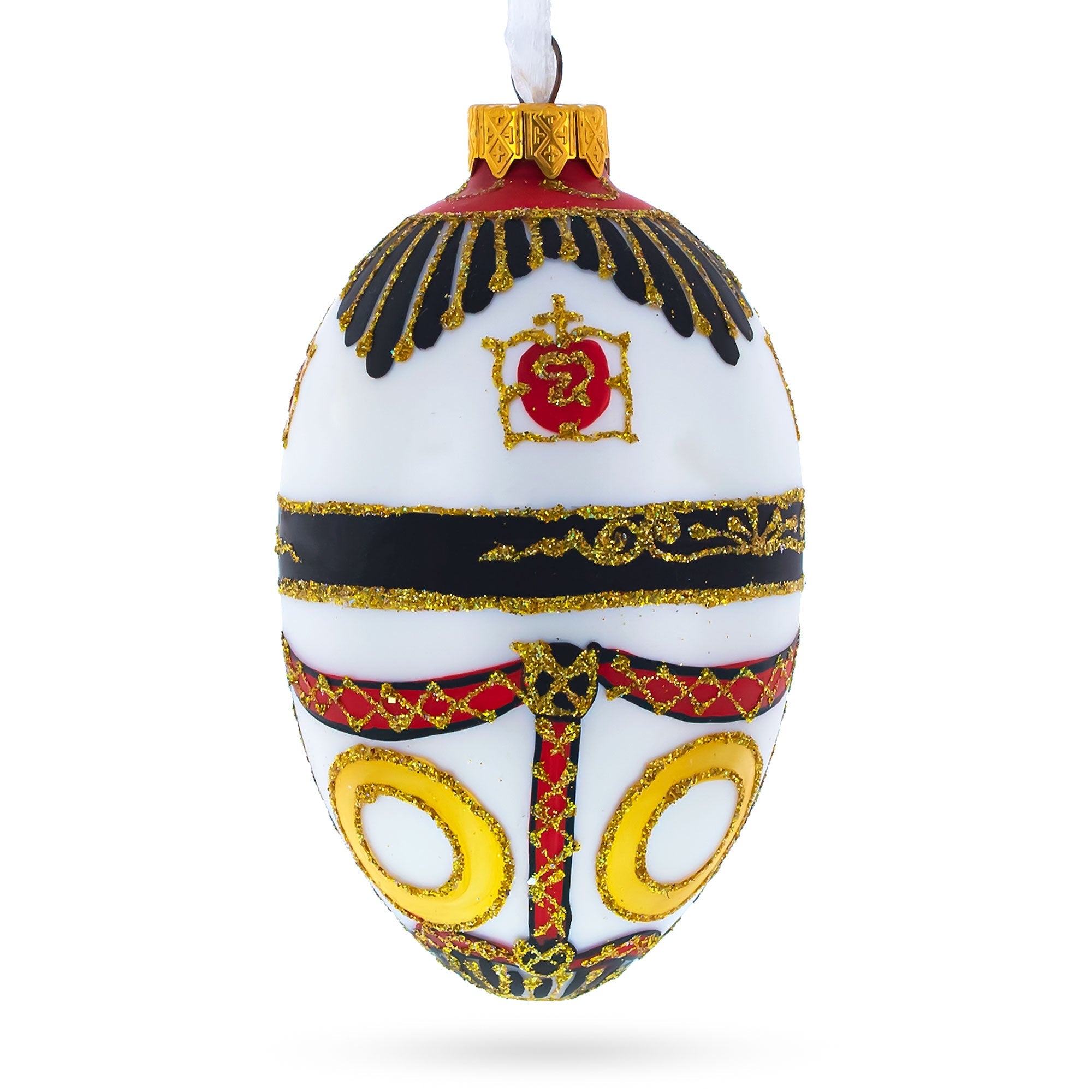 Coat of Arms Royal Egg Glass Christmas Ornament 4 Inches