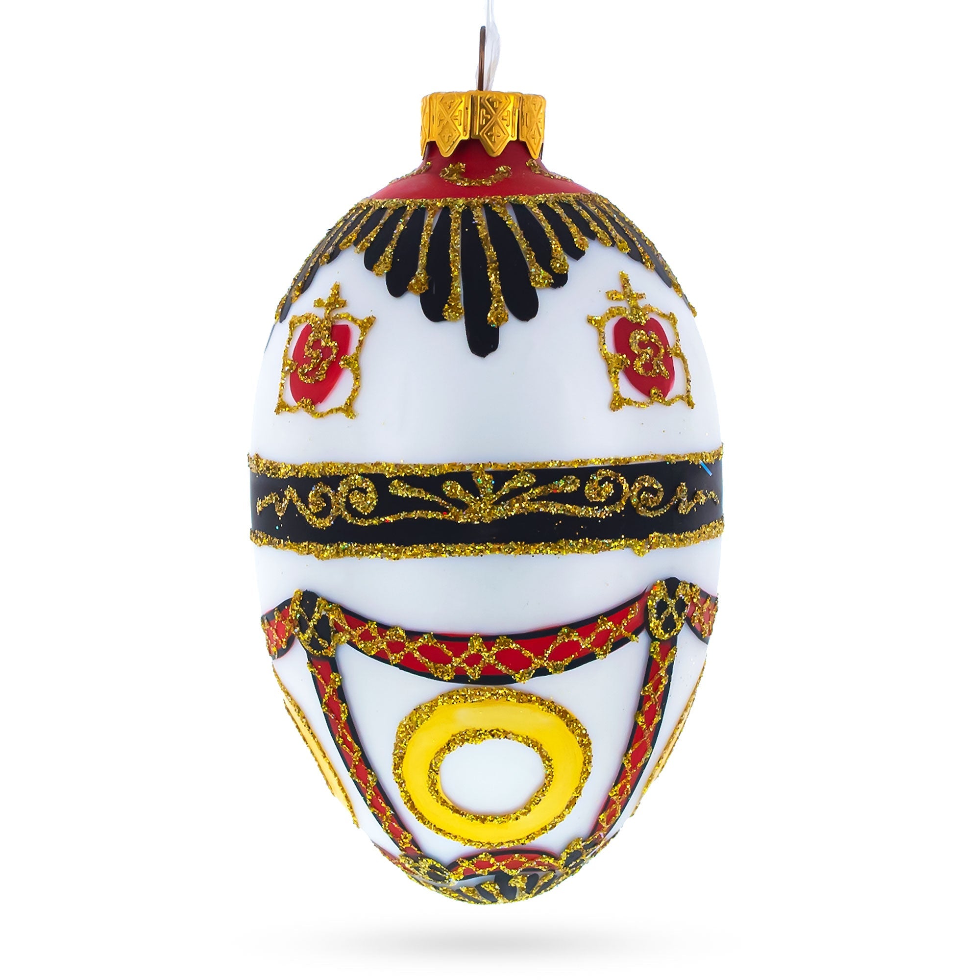 Coat of Arms Royal Egg Glass Christmas Ornament 4 Inches