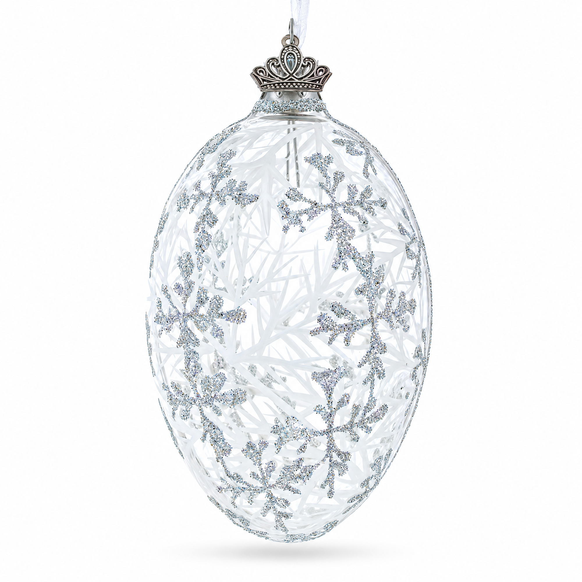 1913 Winter Royal Egg Glass Ornament 4 Inches