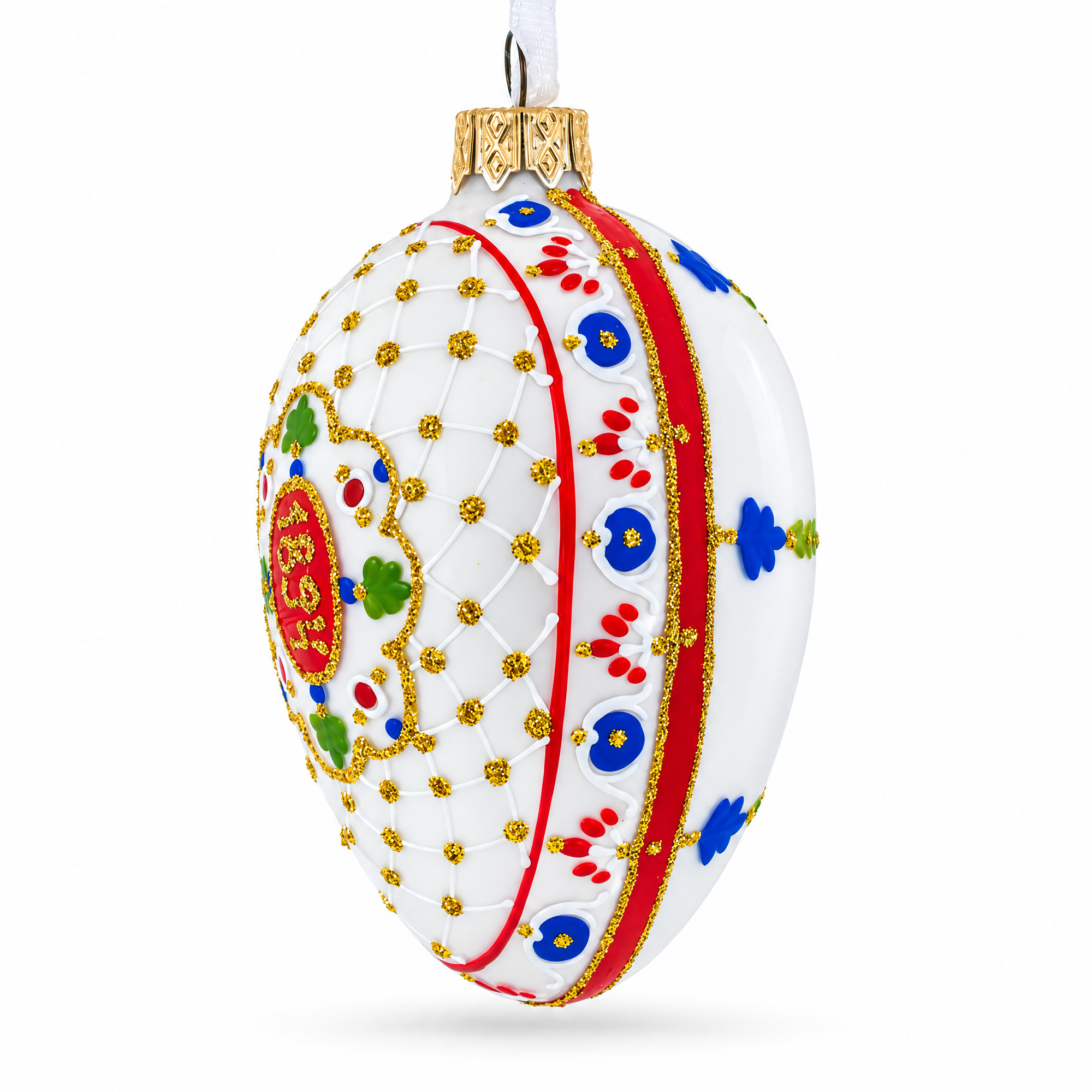 1894 Renaissance Royal Egg Glass Ornament 4 Inches