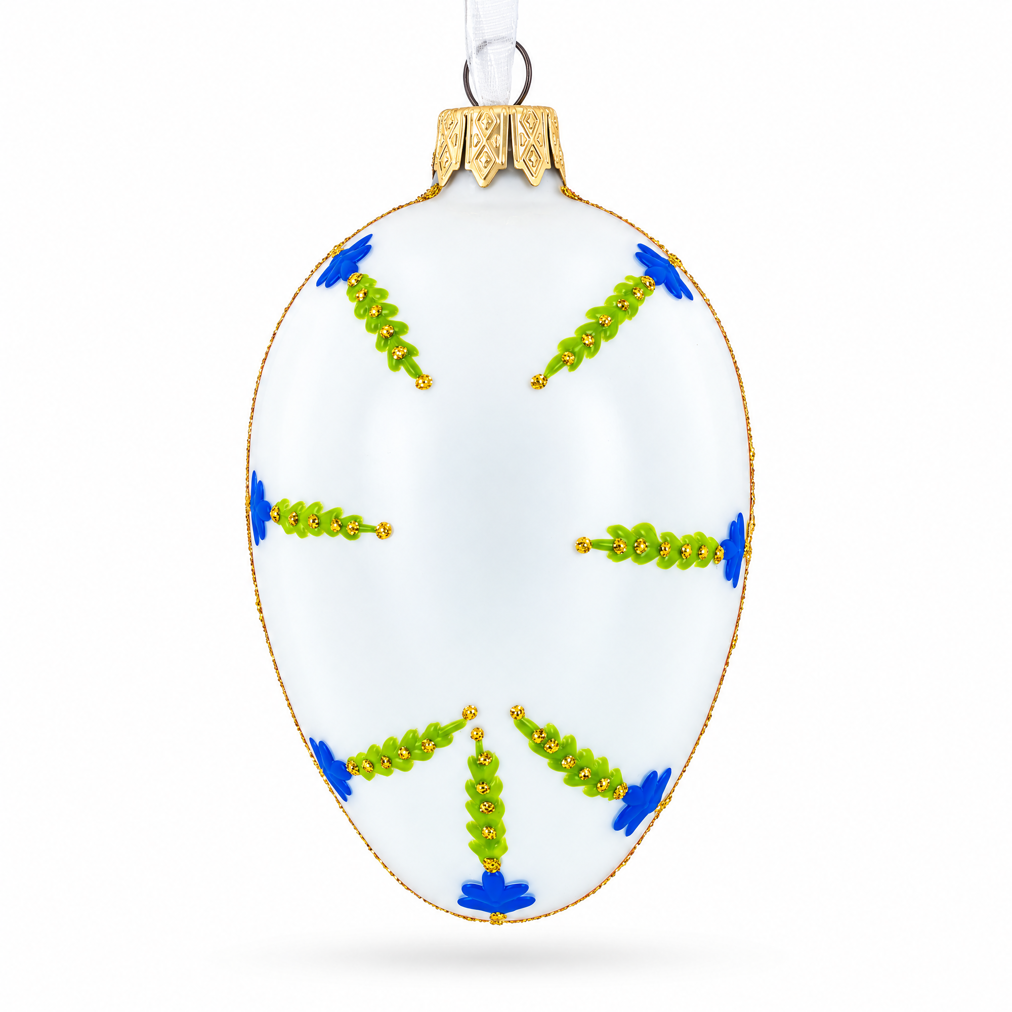 1894 Renaissance Royal Egg Glass Ornament 4 Inches