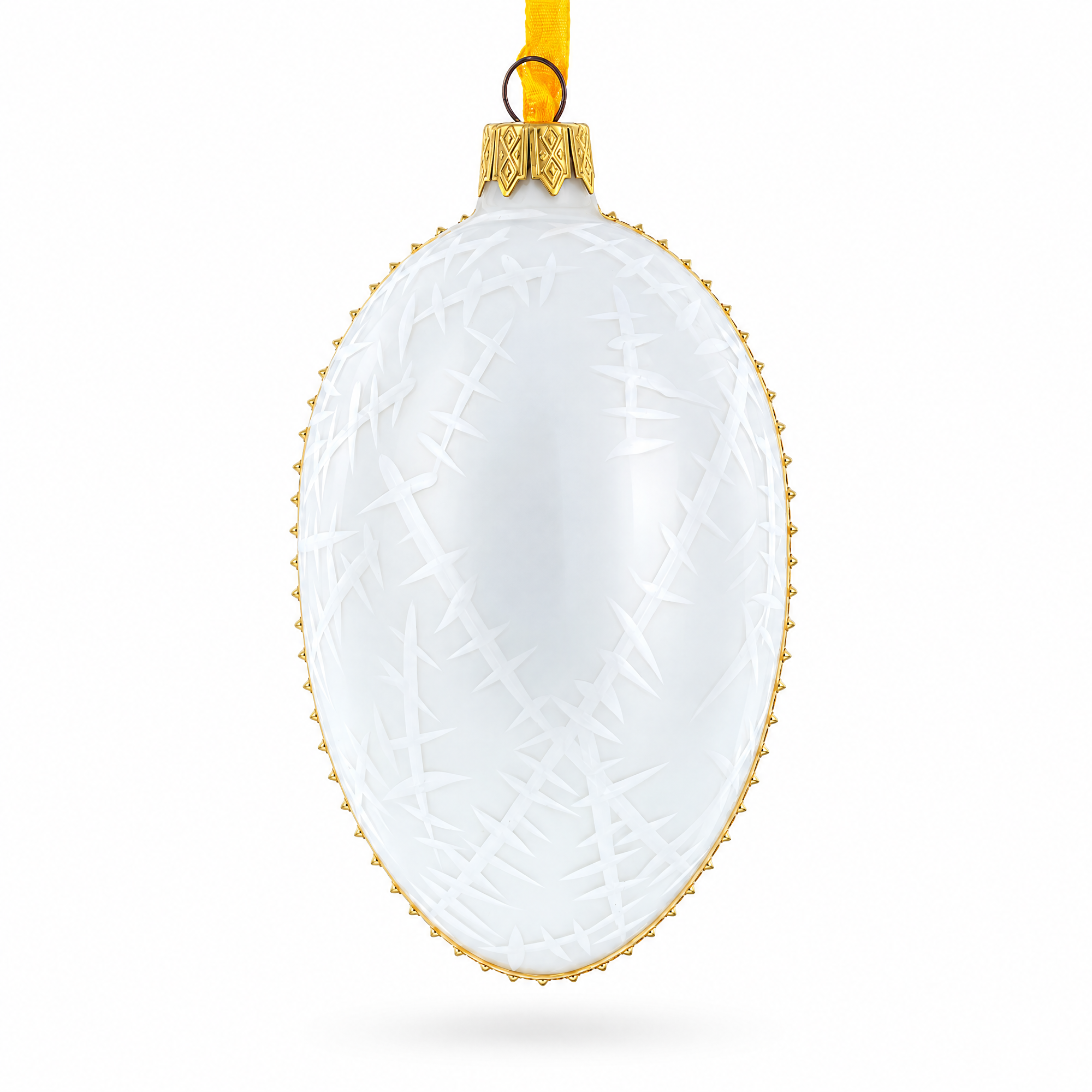 1913 Noble Ice Royal Egg Glass Ornament 4 Inches