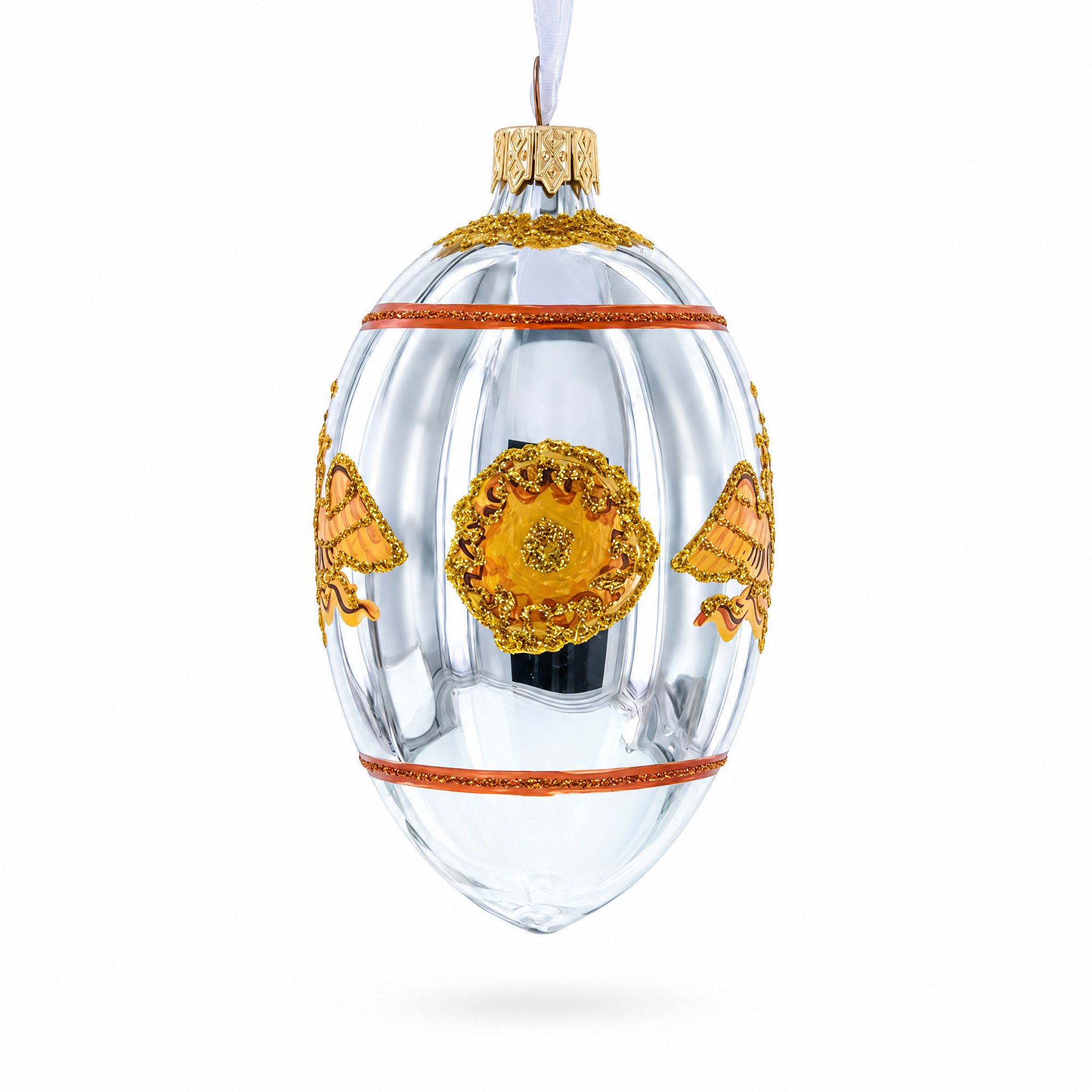 1916 Steel Military Royal Glass Egg Ornament 4 Inches