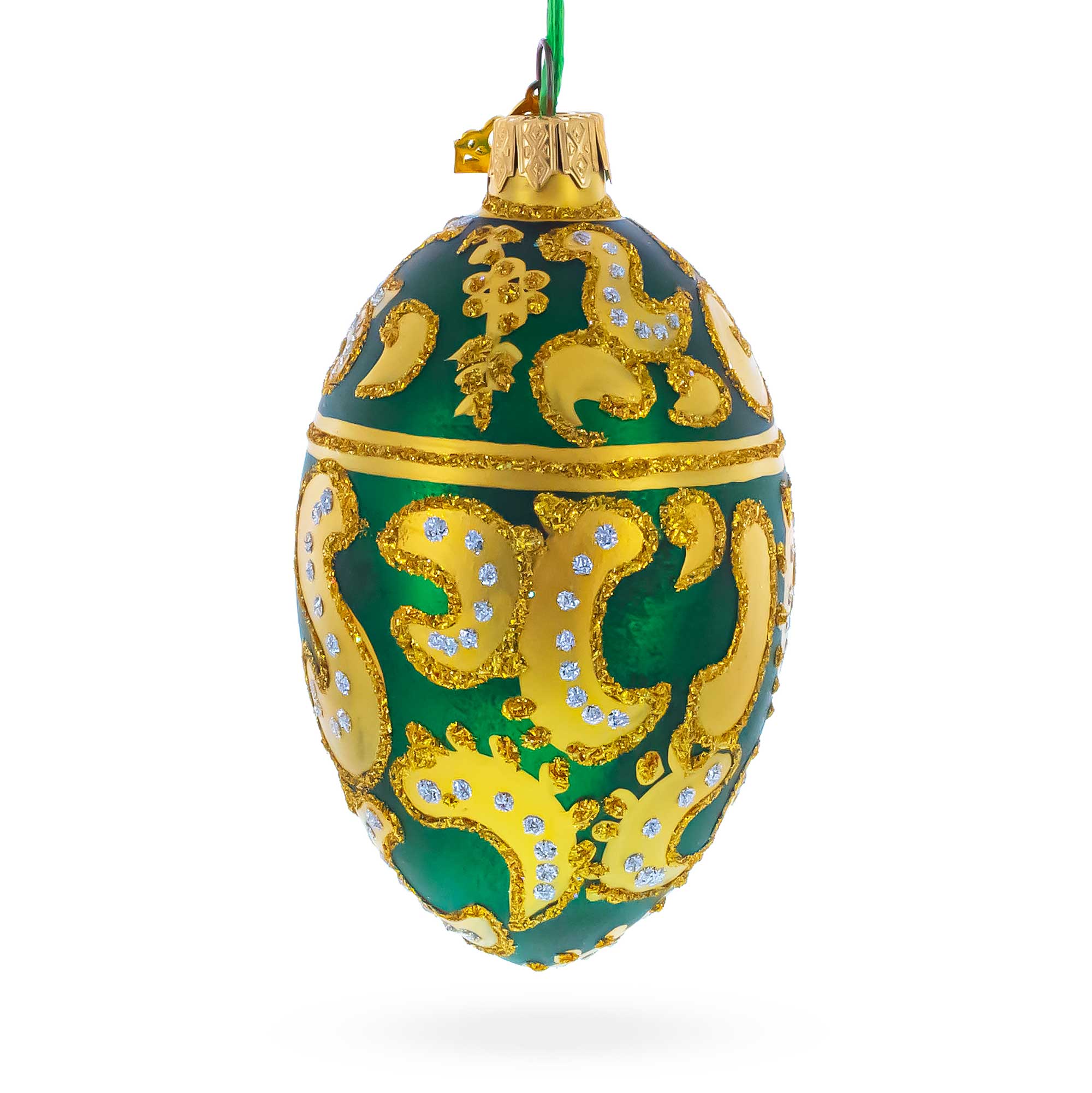1891 Memory of Azov Royal Glass Egg Ornament 4 Inches