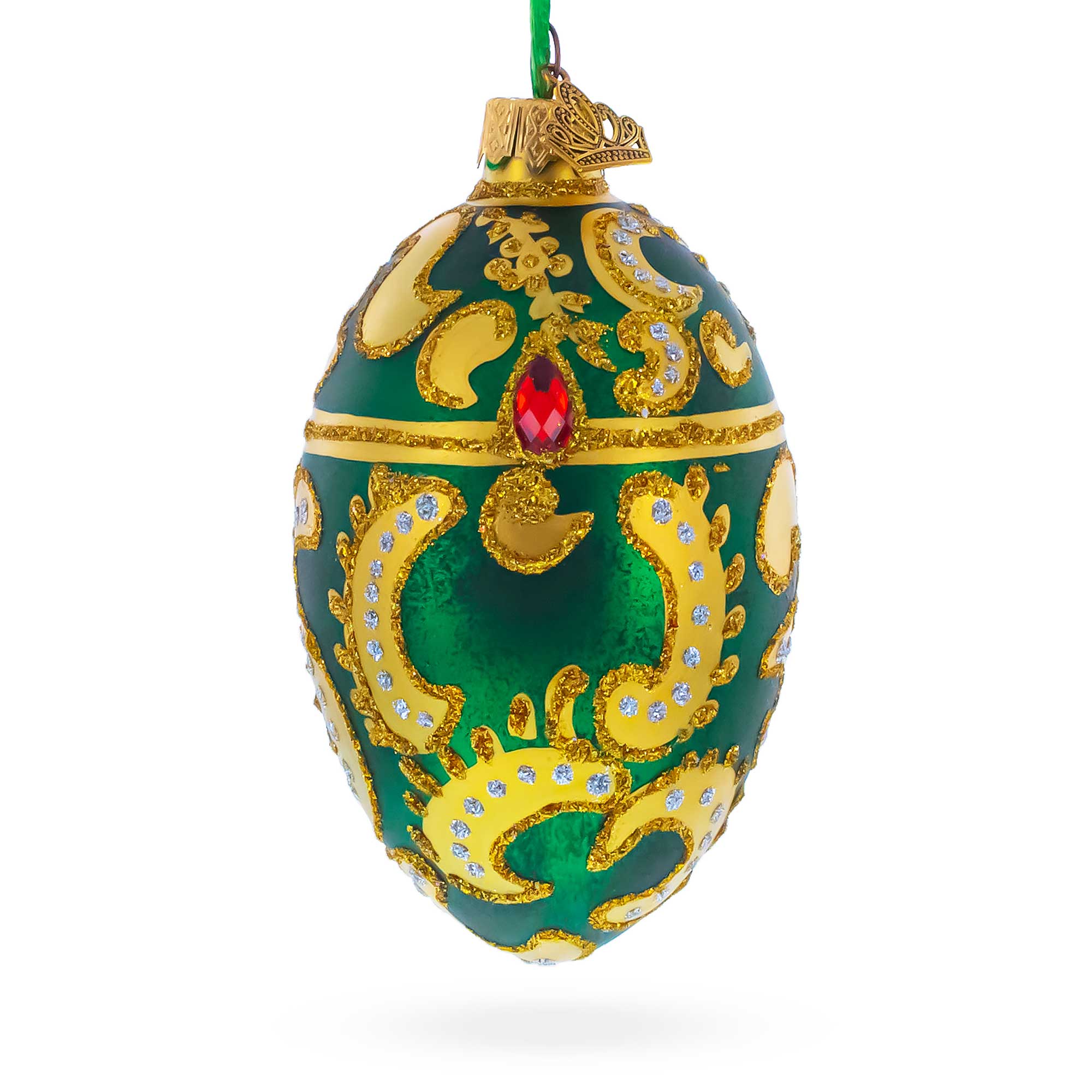 1891 Memory of Azov Royal Glass Egg Ornament 4 Inches
