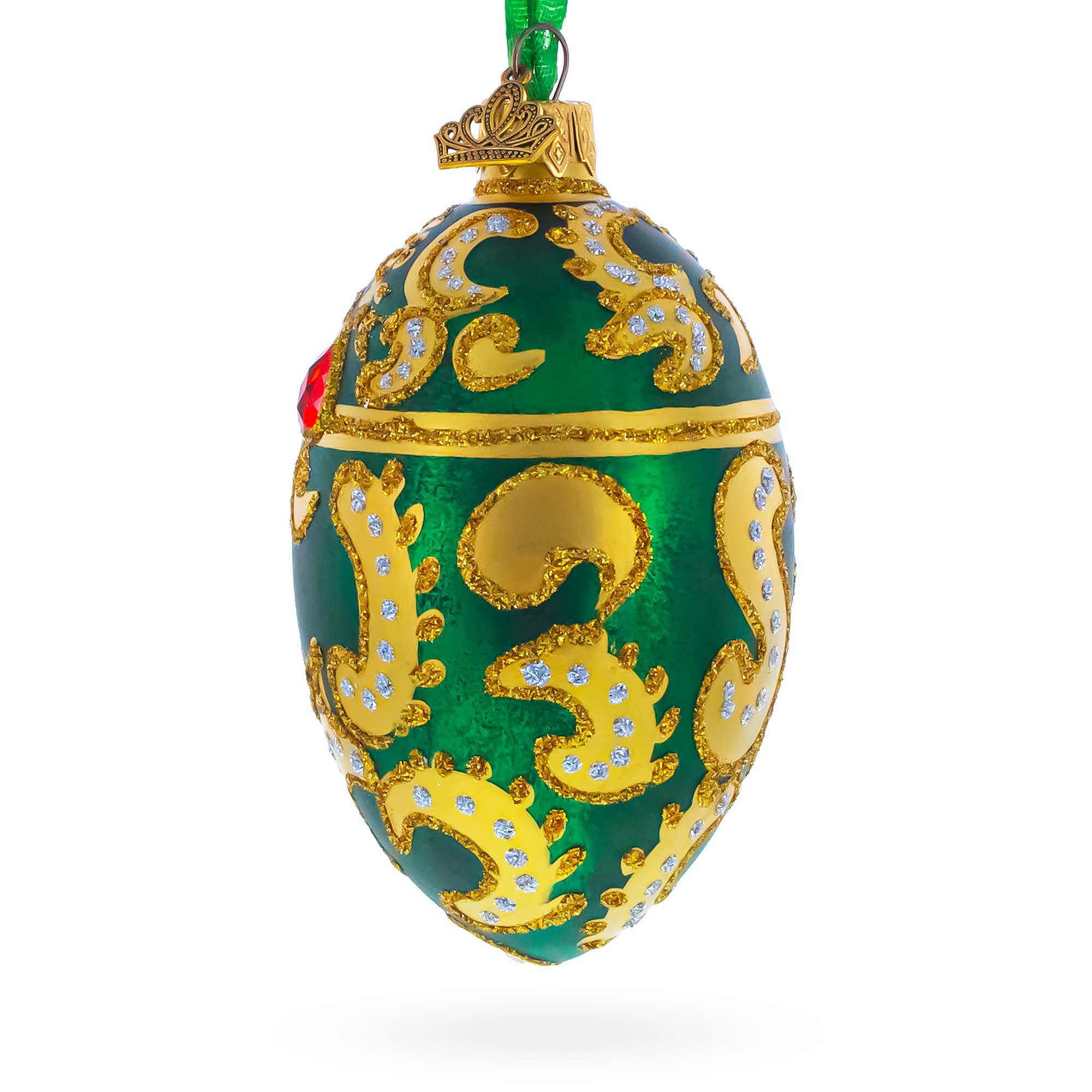 1891 Memory of Azov Royal Glass Egg Ornament 4 Inches
